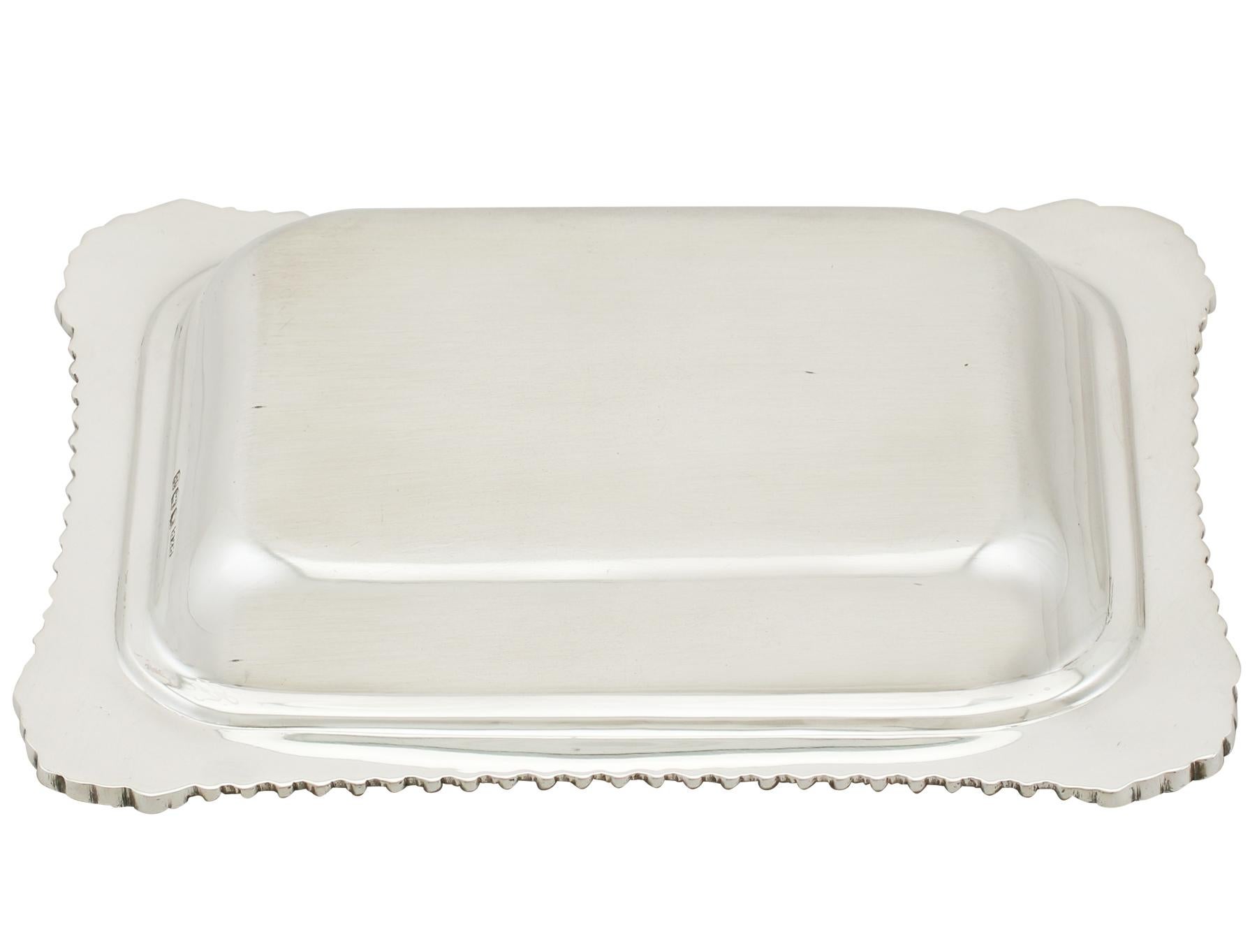 Mid-20th Century 1960s Sterling Silver Butter Dish and Cover by Roberts & Belk Ltd