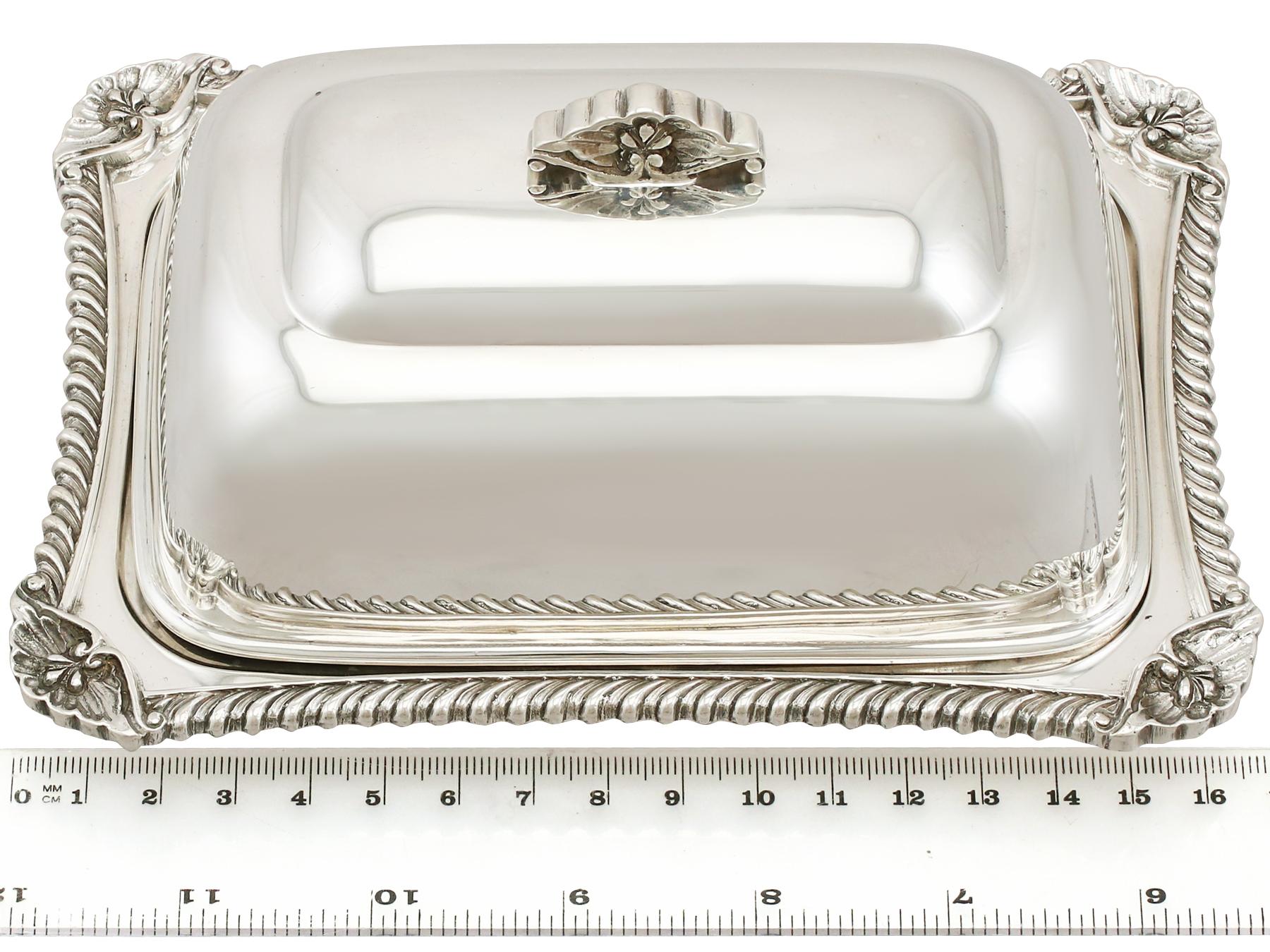 1960s Sterling Silver Butter Dish and Cover by Roberts & Belk Ltd 1