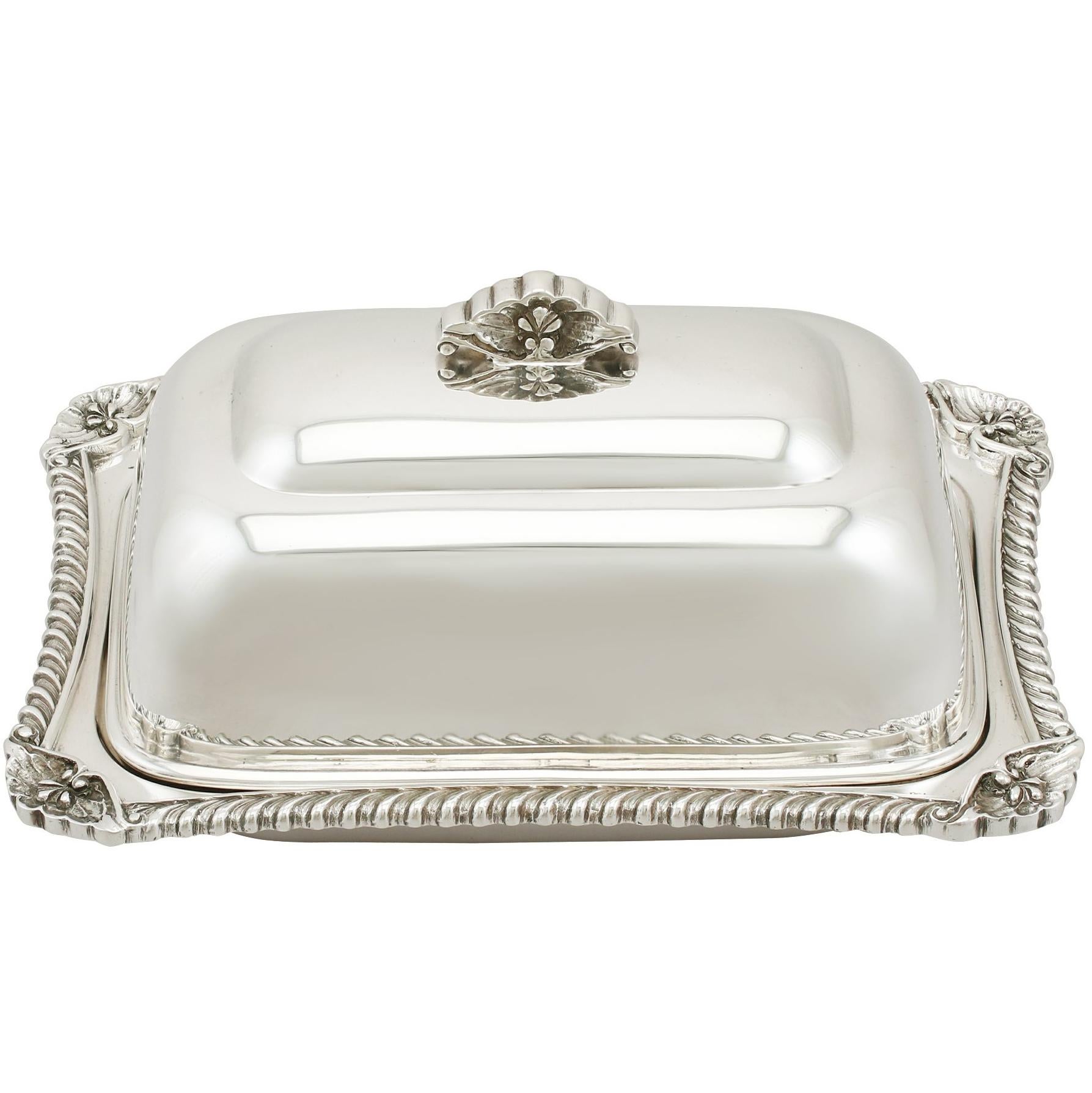 1960s Sterling Silver Butter Dish and Cover by Roberts & Belk Ltd