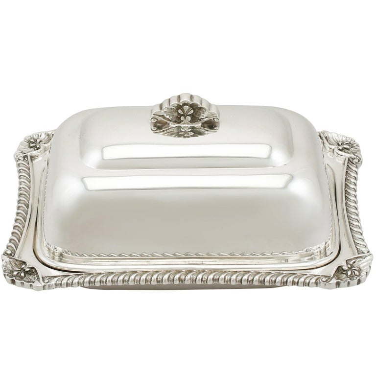 1960s Sterling Silver Butter Dish and Cover by Roberts and Belk Ltd at 1stDibs