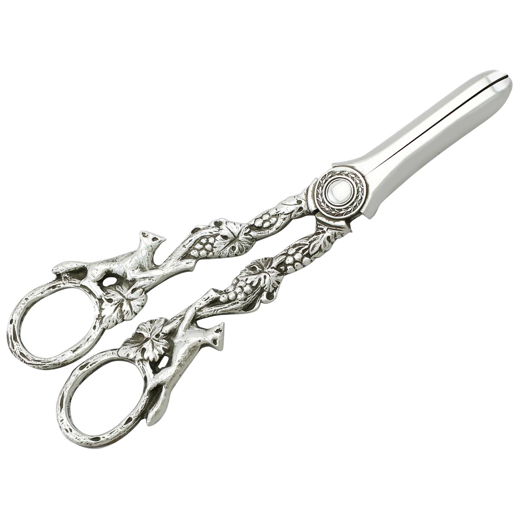 1960s Sterling Silver Grape Shears