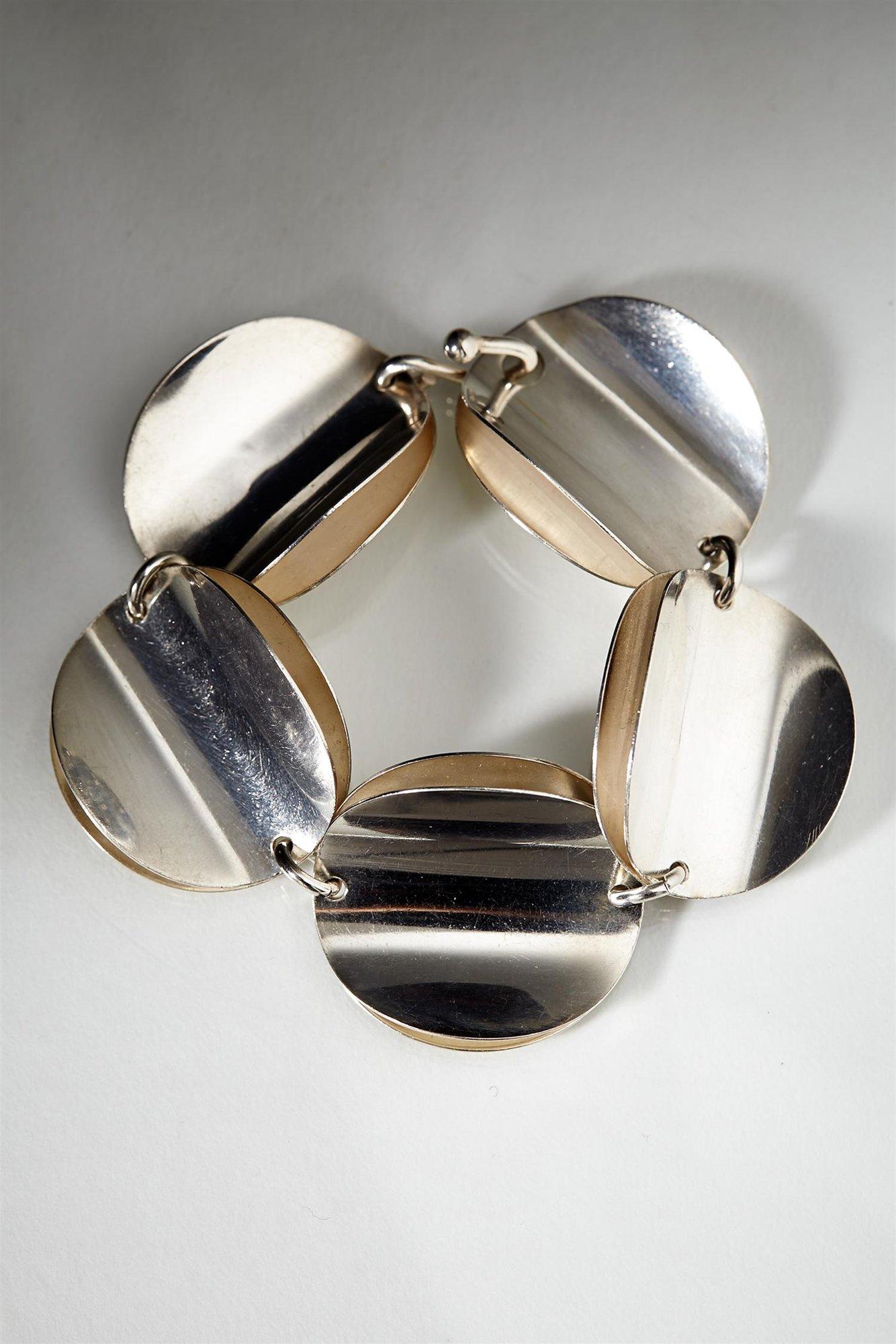 1960s Sterling Silver Scandinavian Modern Bracelet by Tone Vigeland, Norway In Excellent Condition In Stockholm, SE