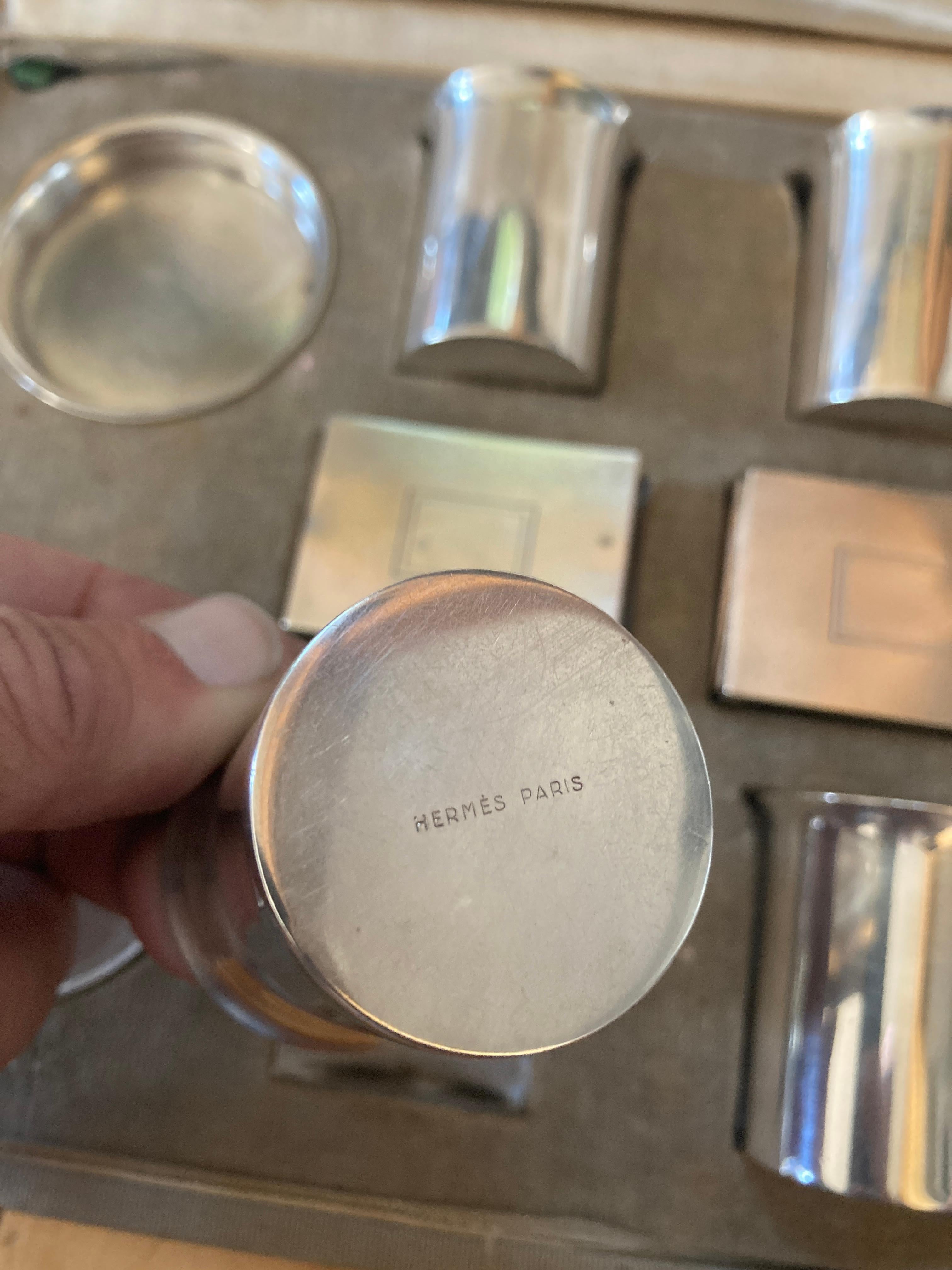 Argent sterling Ensemble de fumeurs en argent massif des années 1960 par Hermès en vente