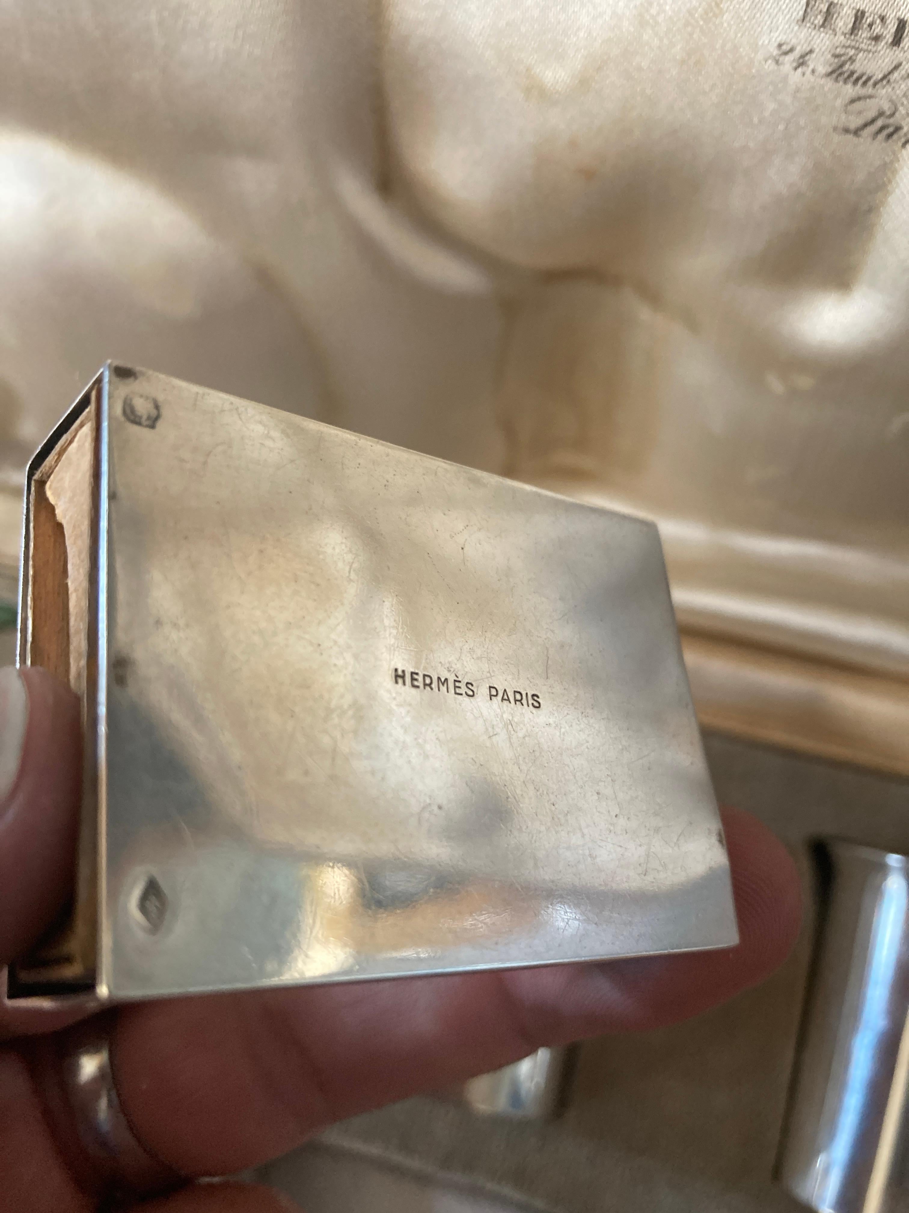 Ensemble de fumeurs en argent massif des années 1960 par Hermès en vente 2