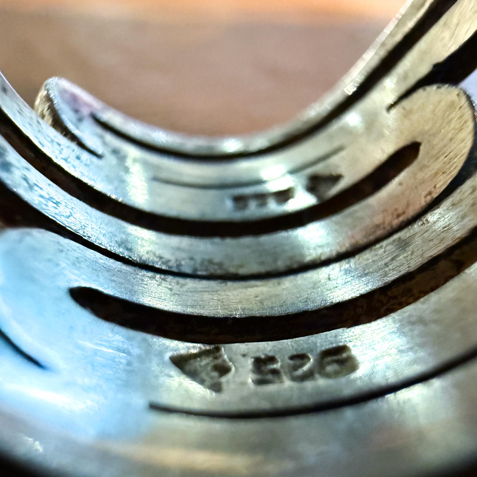 Spiral-Maché-Ring aus Sterlingsilber Taxco Mexiko, 1960er Jahre im Angebot 4
