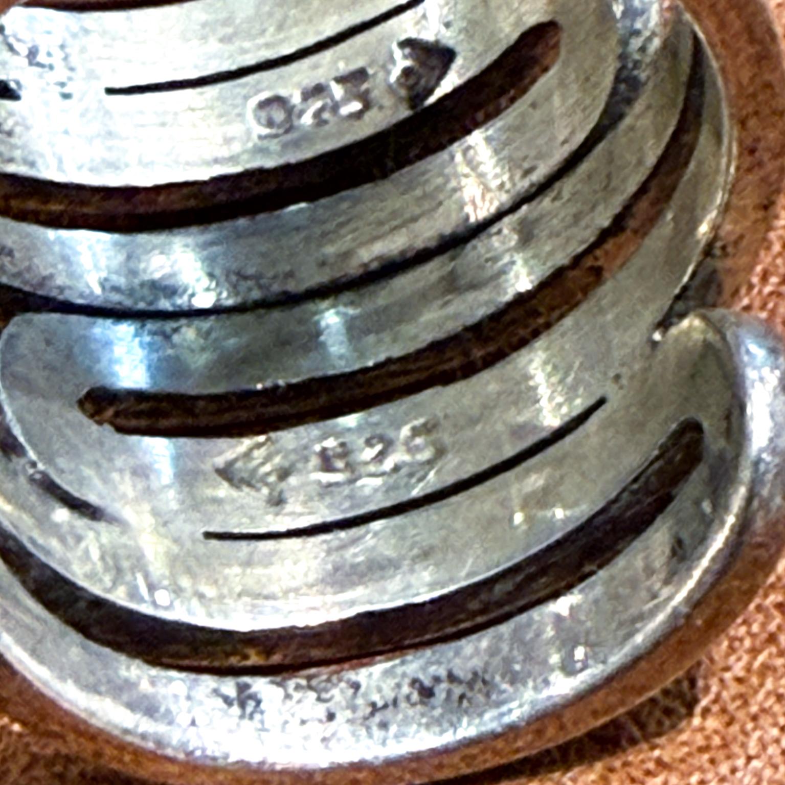 Spiral-Maché-Ring aus Sterlingsilber Taxco Mexiko, 1960er Jahre im Angebot 3