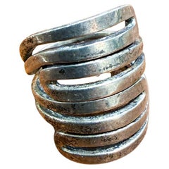1960s Sterling Silver Spiral Maze Ring Taxco Mexico