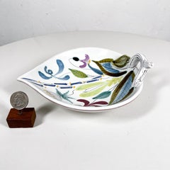 1960s Stig Lindberg for Gustavsberg Floral Leaf Shaped Art Dish Sweden