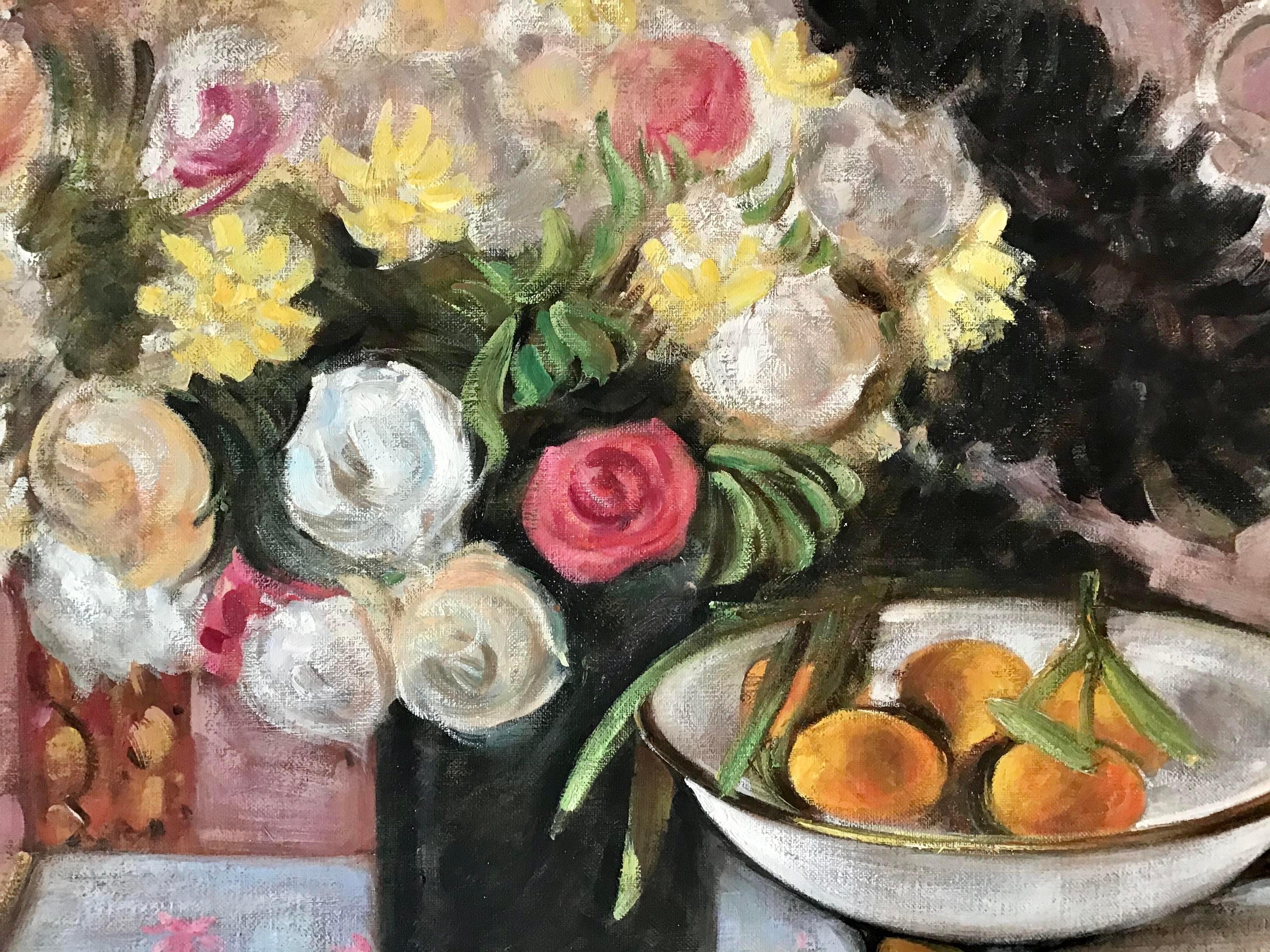 1960s Still Life Painting in the Style of Henri Matisse In Good Condition For Sale In Los Angeles, CA