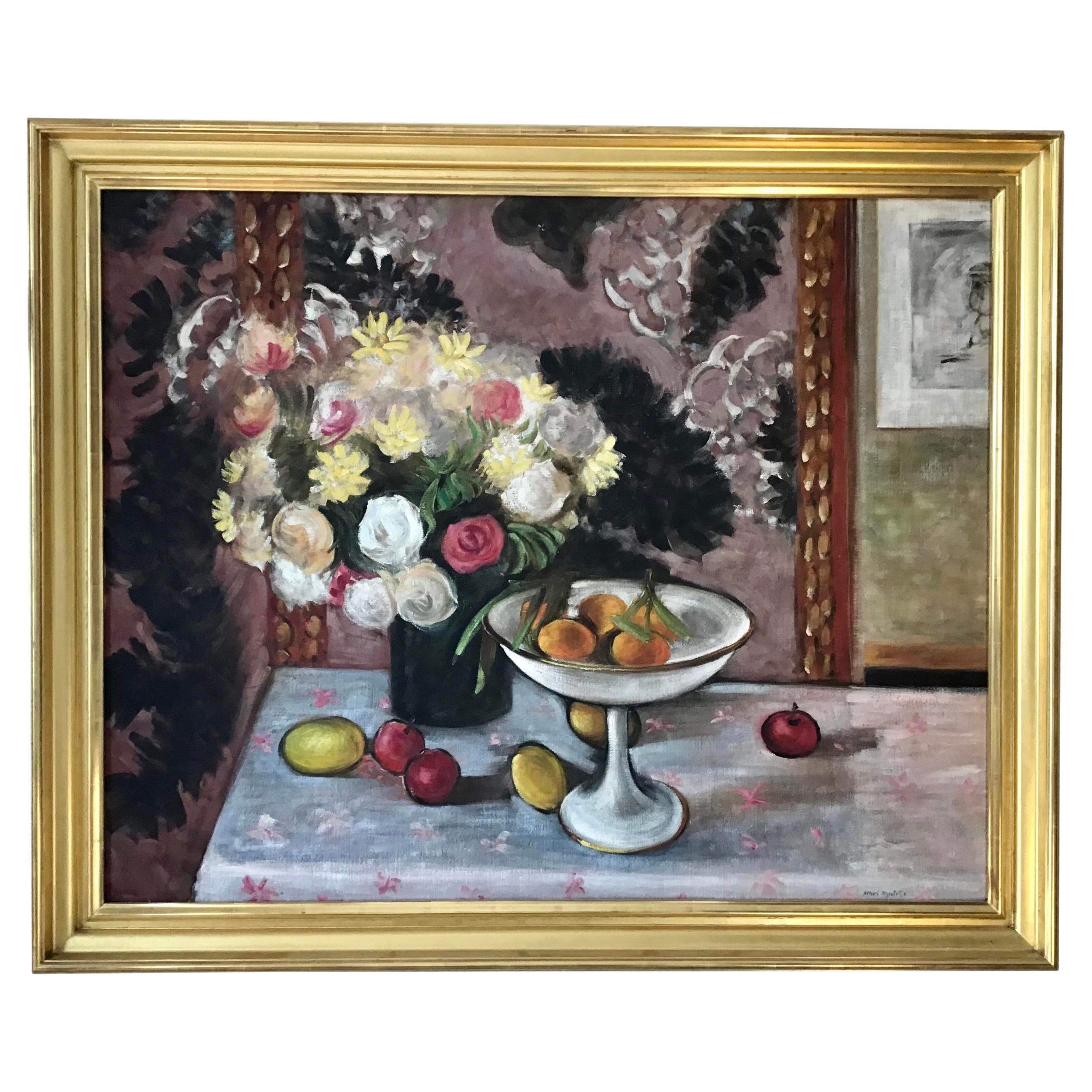 1960s Still Life Painting in the Style of Henri Matisse For Sale