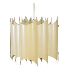 Lampadario a scudo in alluminio Stilnovo 1960 Italia