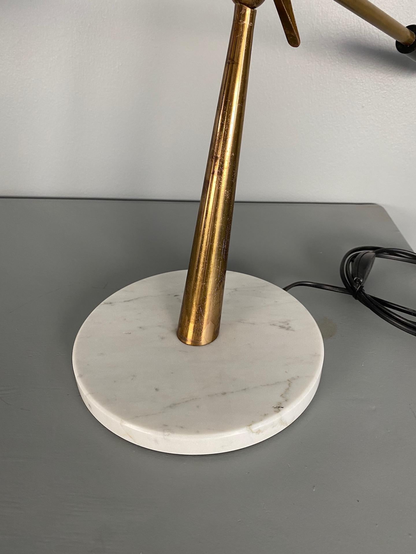 20th Century 1960s Stilnovo Style Diabolo Table Lamp with Marble Foot