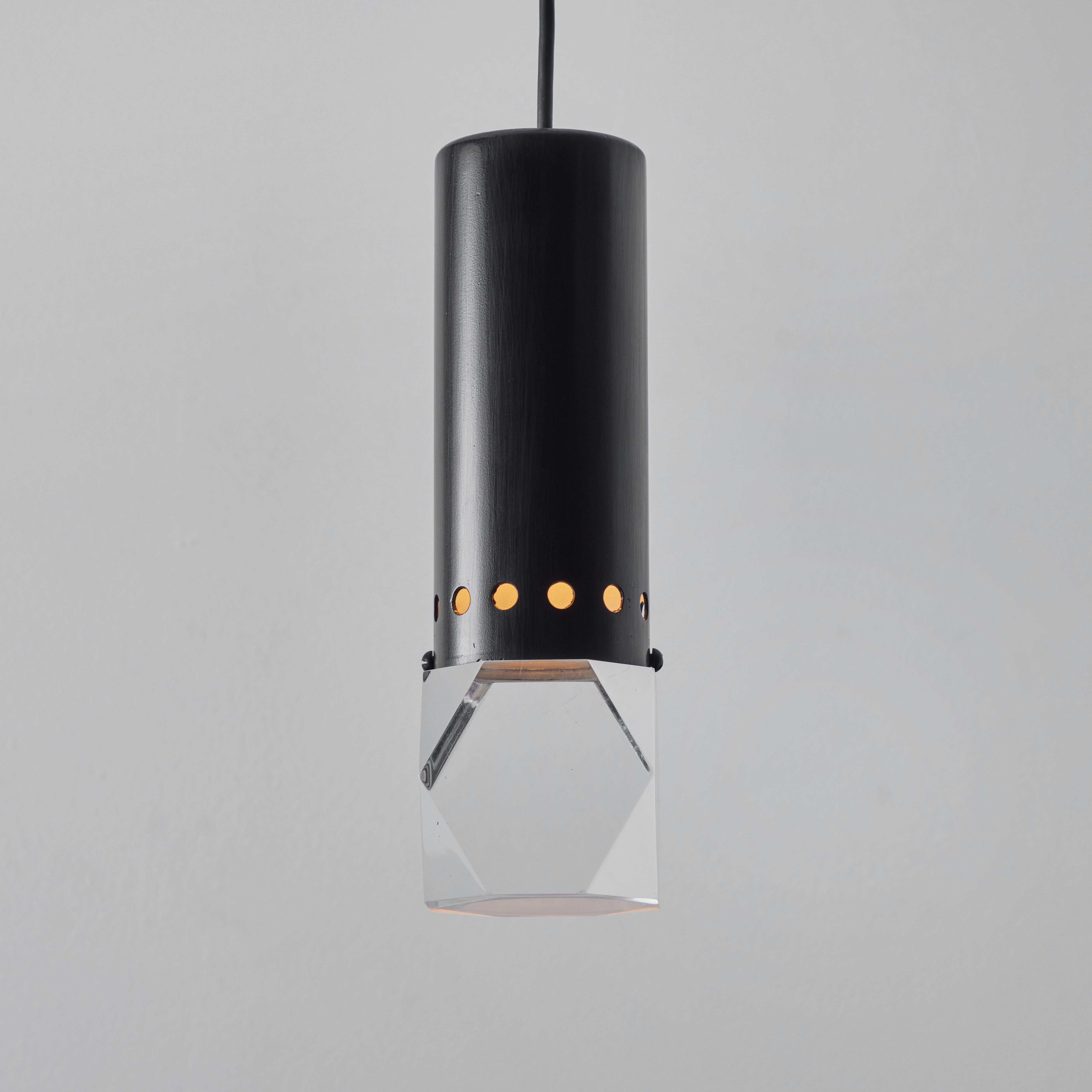 Mid-Century Modern 1960s Stilnovo Faceted Diffuser Pendant Lamp For Sale