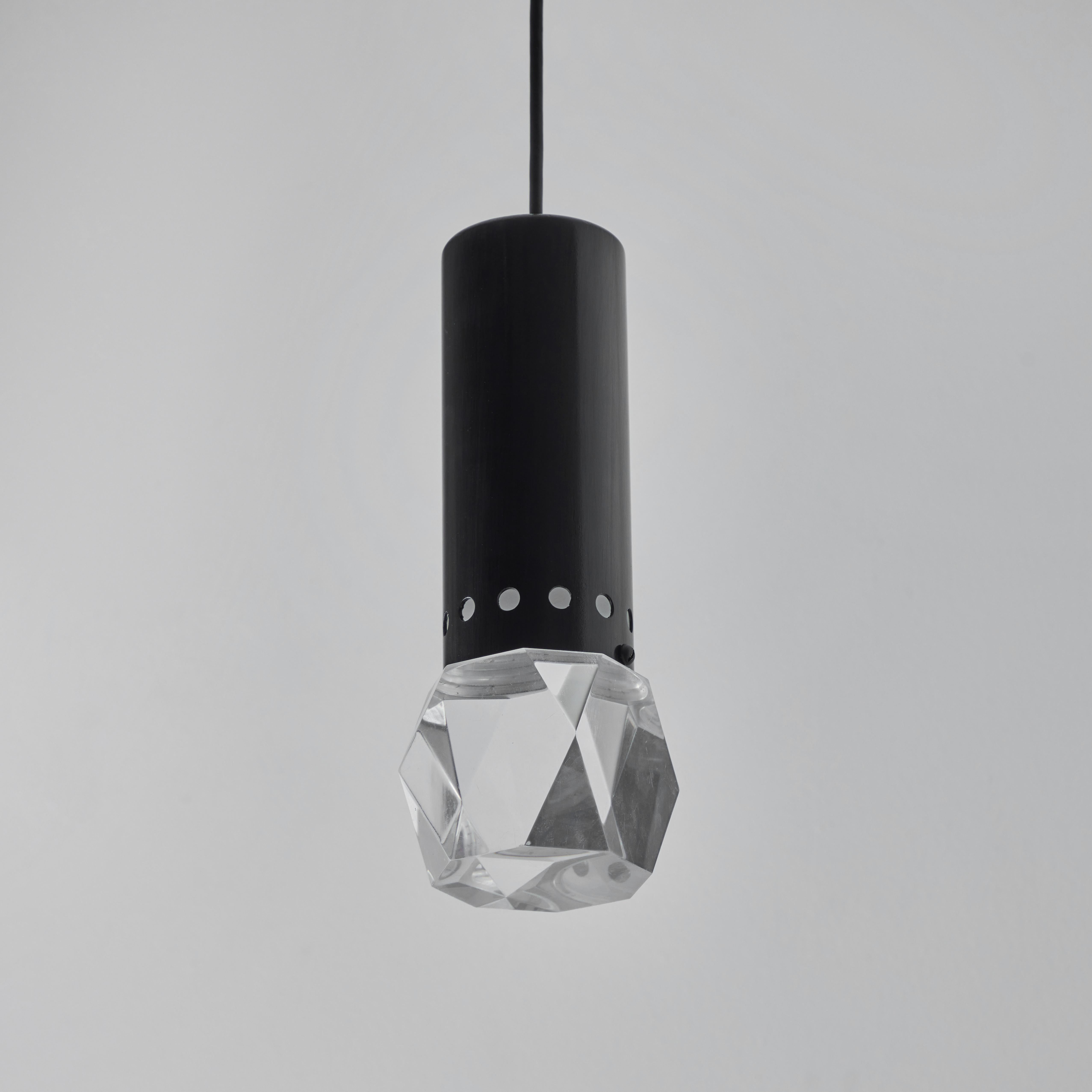 Mid-20th Century 1960s Stilnovo Faceted Diffuser Pendant Lamp For Sale