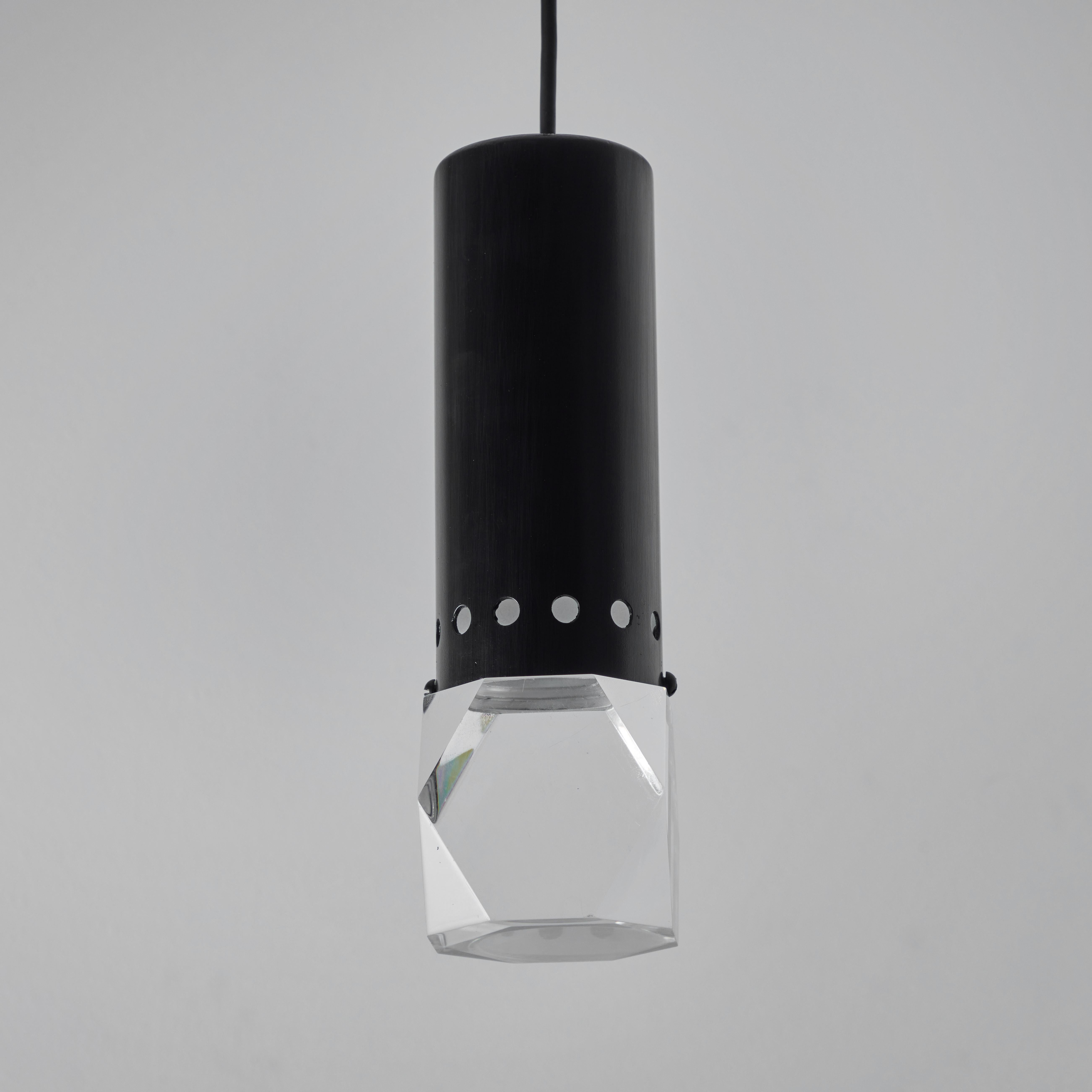 1960s Stilnovo Faceted Diffuser Pendant Lamp For Sale 1