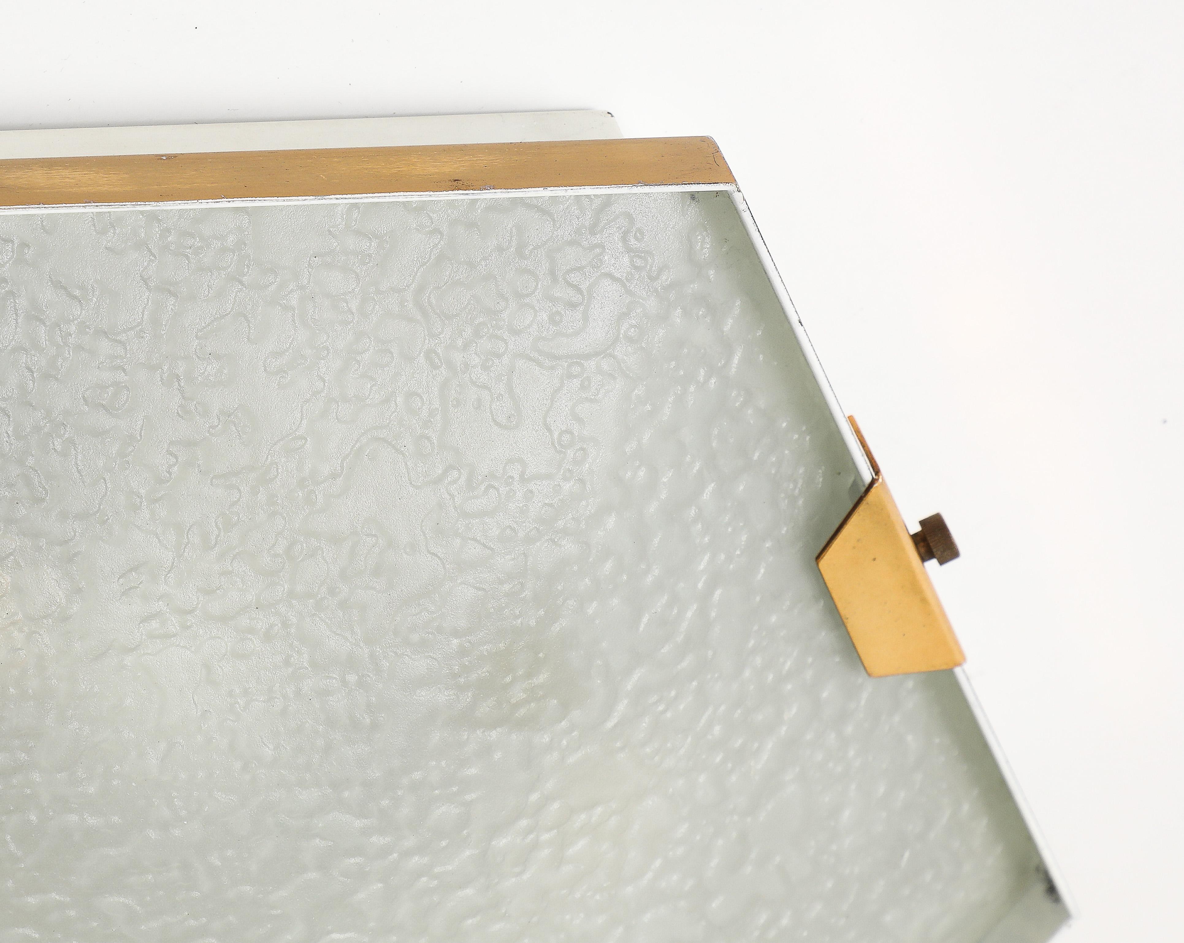 Milieu du XXe siècle 1960s Stilnovo Hexagonal Flush Mount Ceiling Light Model 1183 en vente