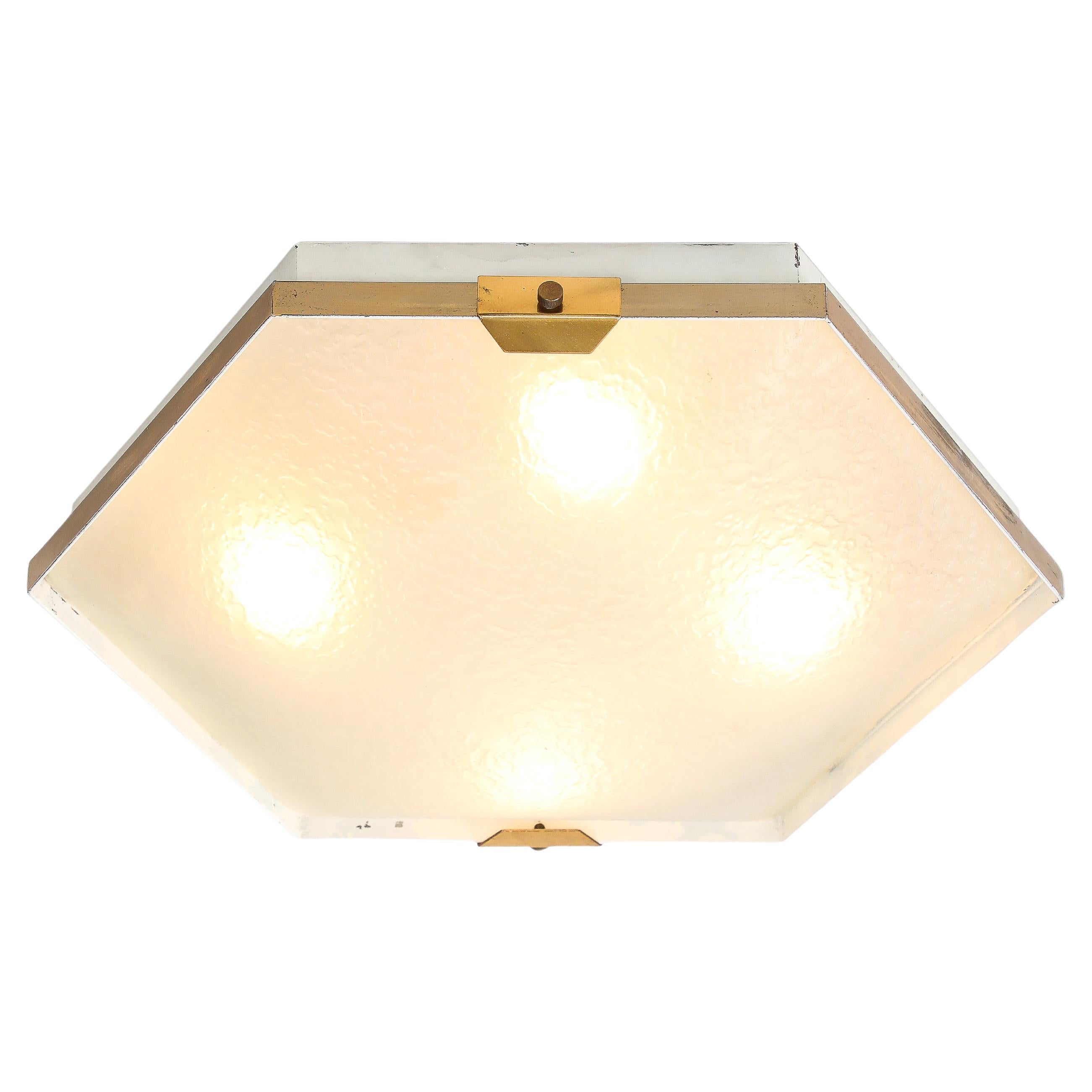 1960s Stilnovo Hexagonal Flush Mount Ceiling Light Model 1183 en vente