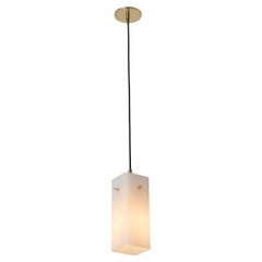 1960s Stilnovo Opaline Glass & Brass Pendant