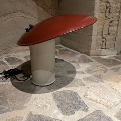 1960s Stilnovo Red Saucer Table Lamp Mid-Century Modern Italy