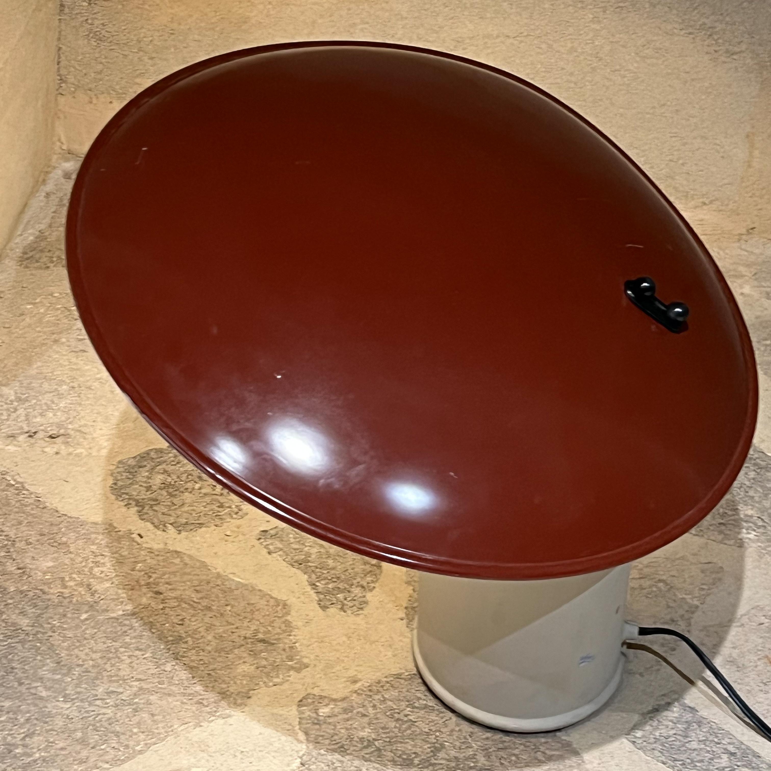 1960s Stilnovo Red Saucer Table Lamp Mid-Century Modern Italy 7