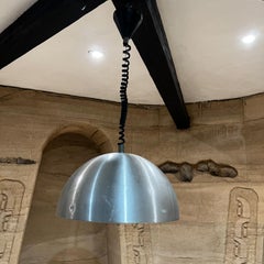Lampe à suspension Stilnovo Silver Demilune en aluminium, Milan, Italie, années 1960