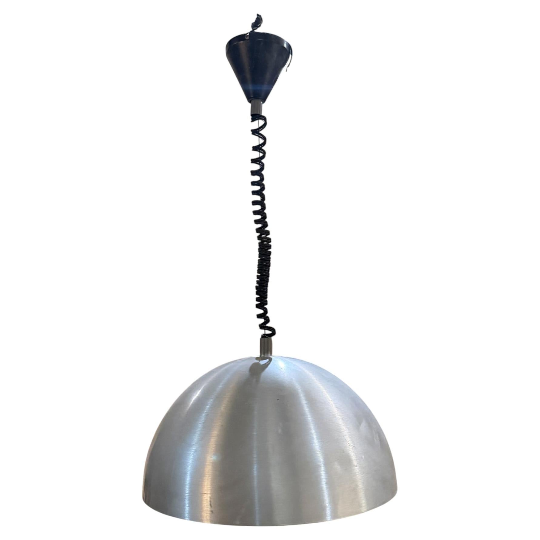 Stilnovo Demilune Pendant Lamp, Aluminum & Plexiglass, Milan, Mid-Century Modern For Sale