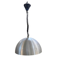 Stilnovo Demilune Pendant Lamp, Aluminum & Plexiglass, Milan, Mid-Century Modern