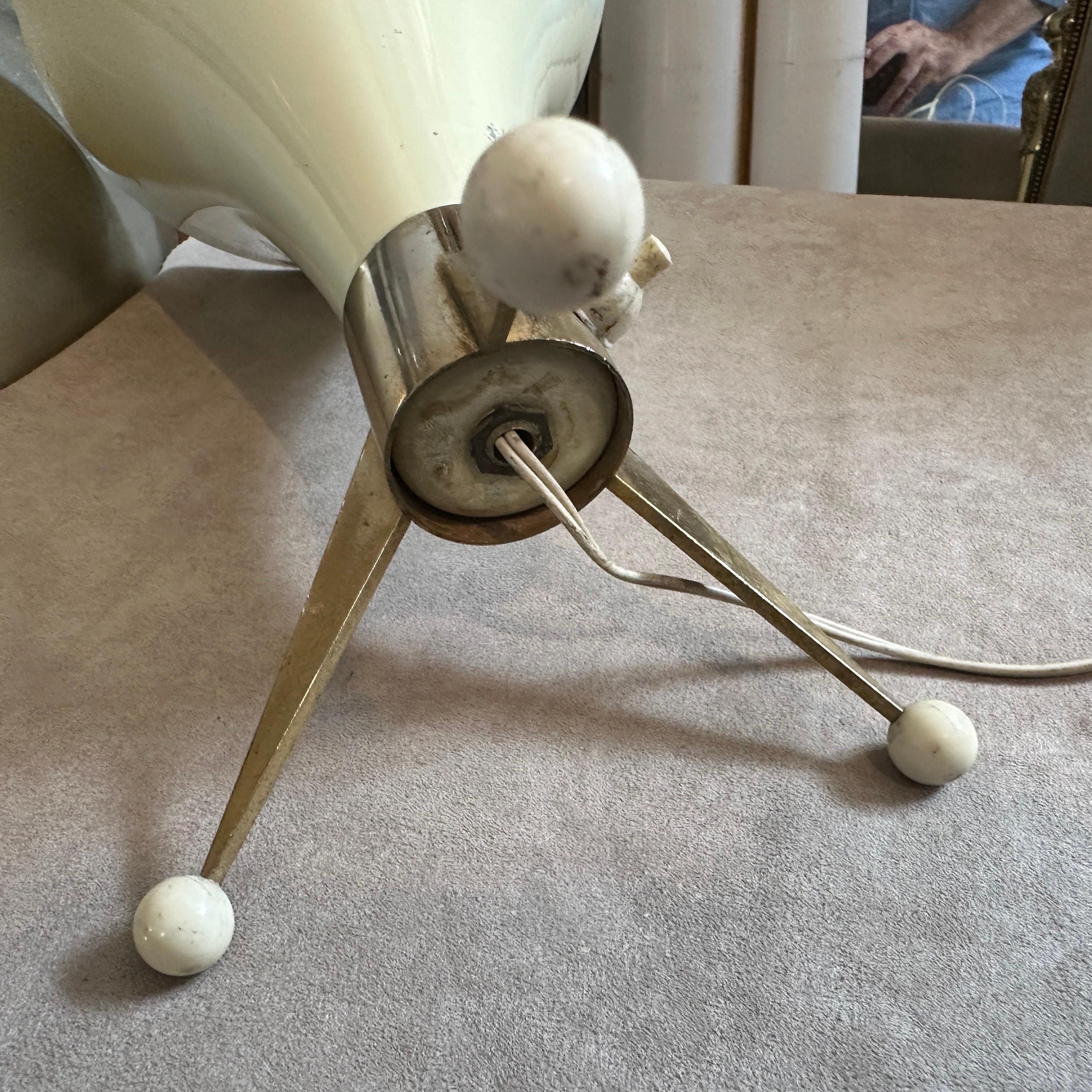 Italian 1960s Stilnovo Style Mid-Century Modern Aluminum and Brass Sputnik Desk Lamp