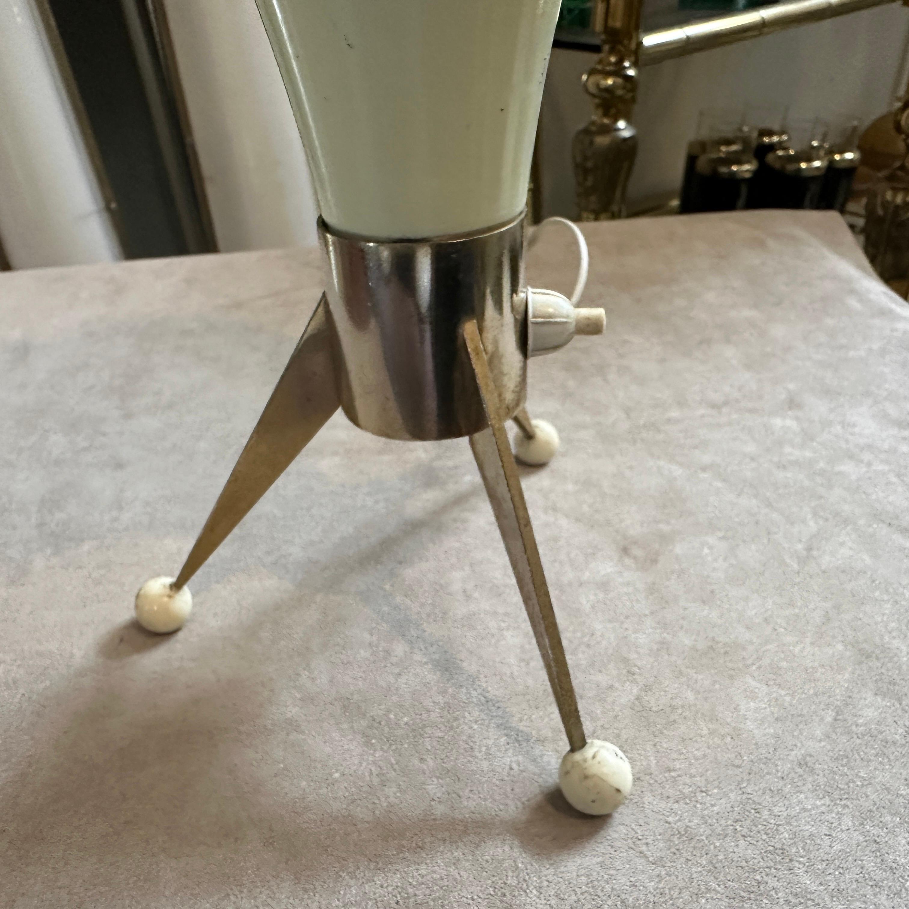 1960s Stilnovo Style Mid-Century Modern Aluminum and Brass Sputnik Desk Lamp 1