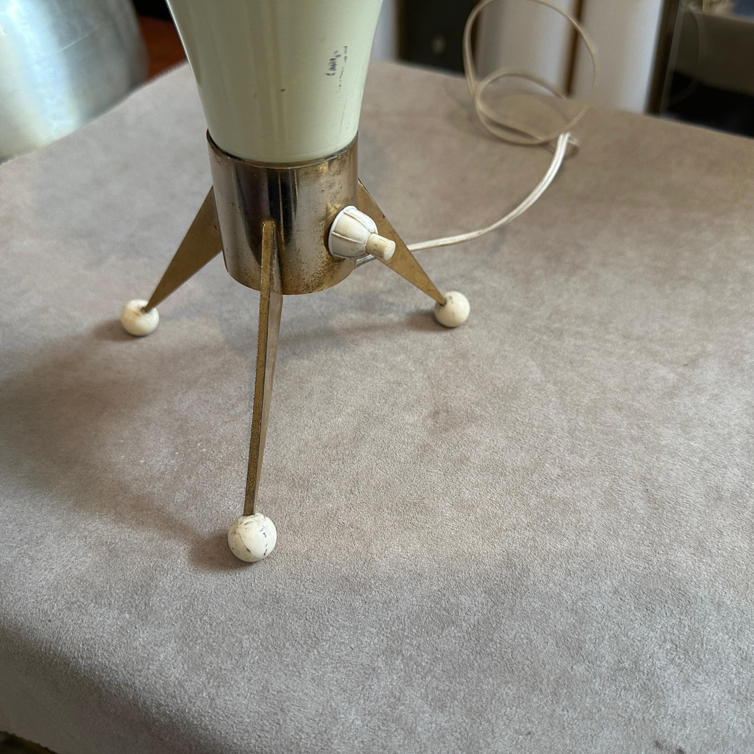 1960s Stilnovo Style Mid-Century Modern Aluminum and Brass Sputnik Desk Lamp 4