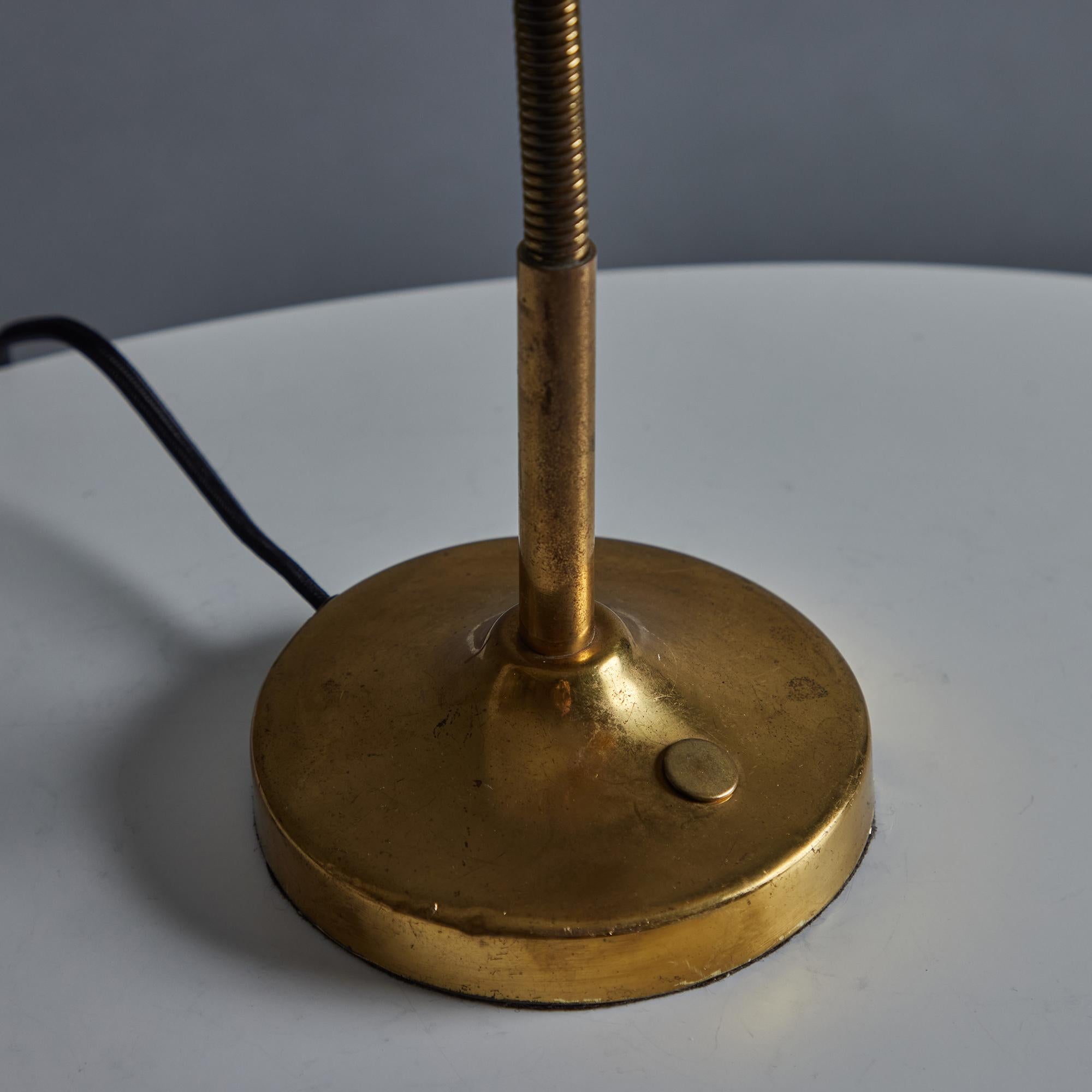 1960s Stilux Conical Yellow Metal and Brass Table Lamp For Sale 2