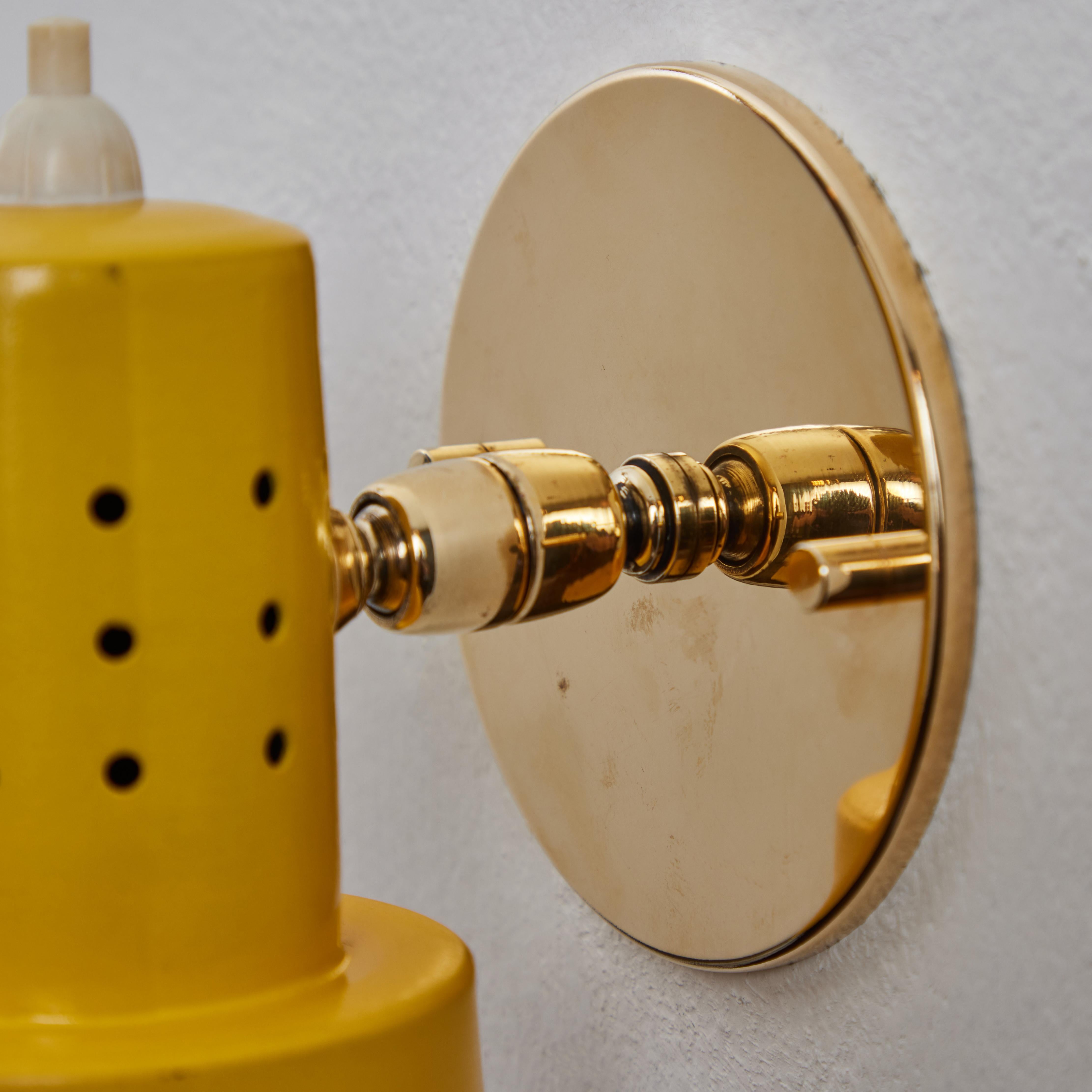 1960s Stilux Milano Perforated Yellow Articulating Sconce For Sale 4