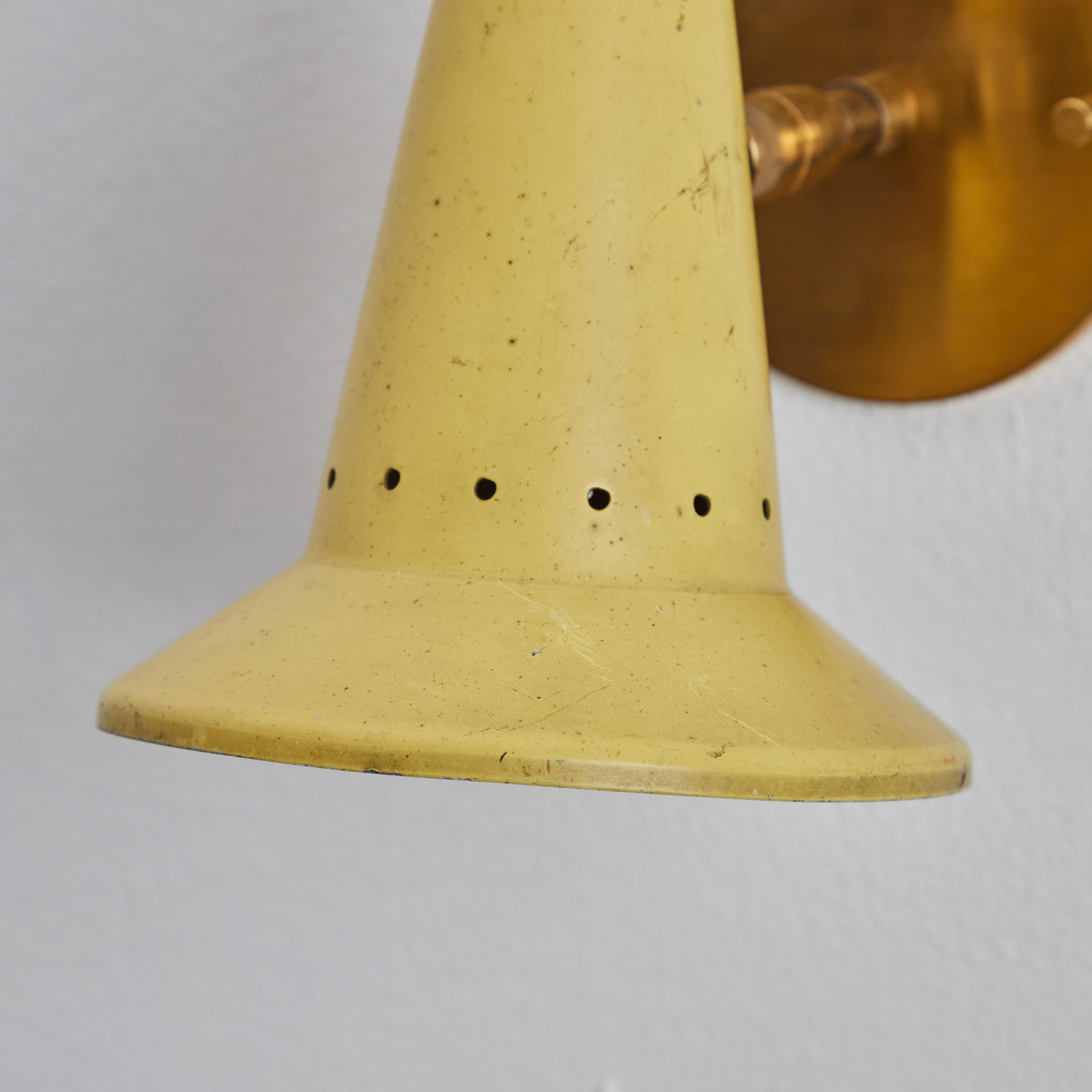 1960s Stilux Milano Yellow Perforated Articulating Sconce 4