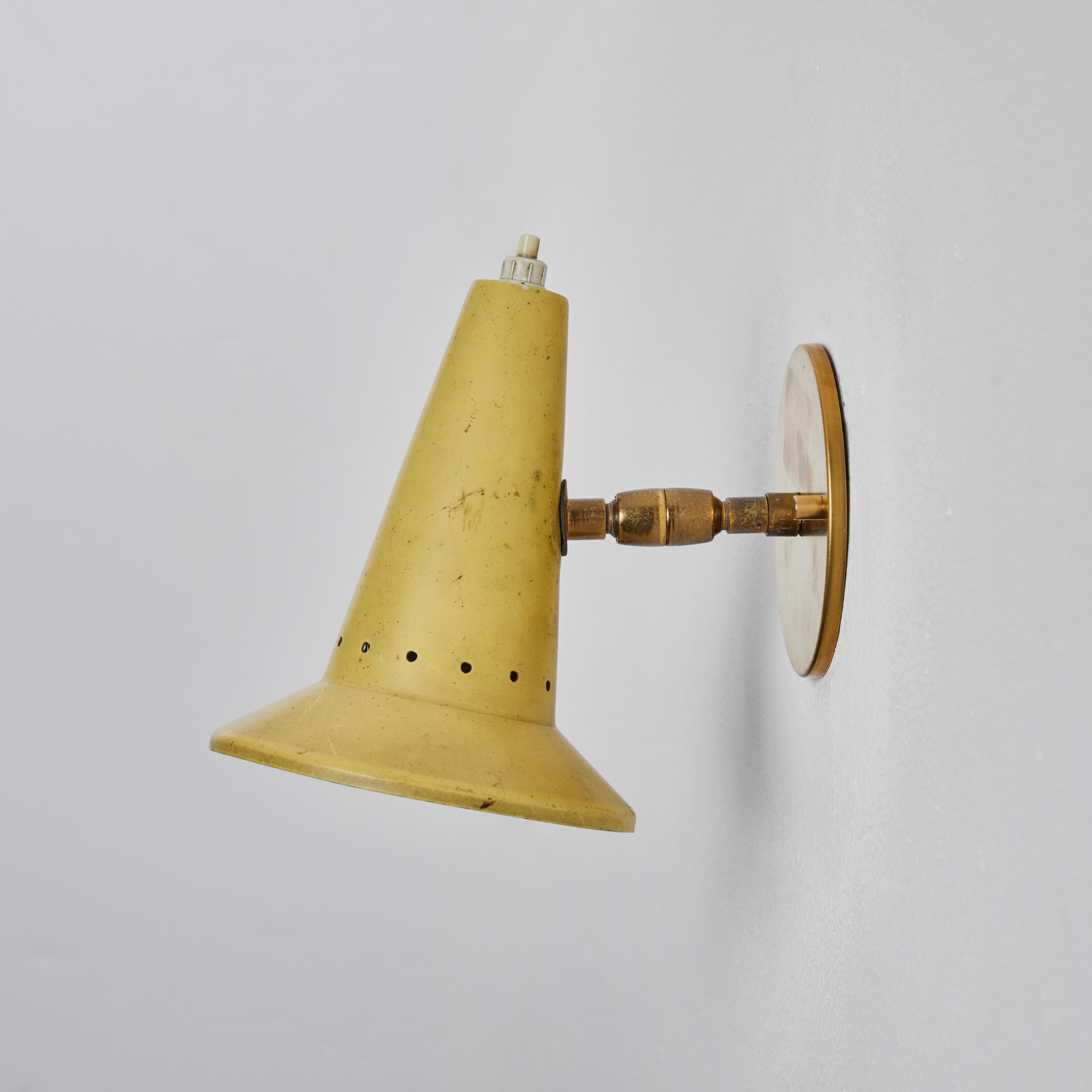 Mid-20th Century 1960s Stilux Milano Yellow Perforated Articulating Sconce