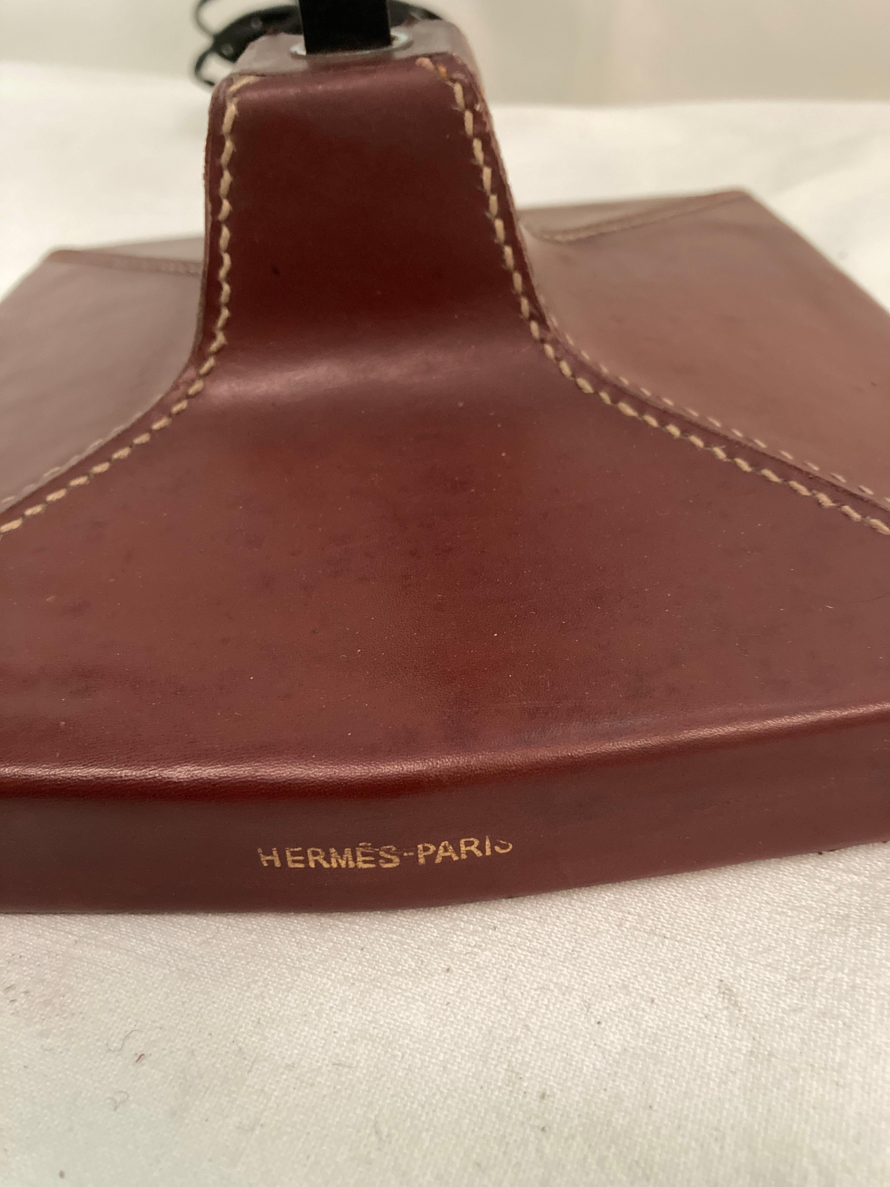 1960's Stitched leather architect lamp by Maison Hermès For Sale 2