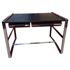 1960's Stitched leather desk by Jacques Adnet