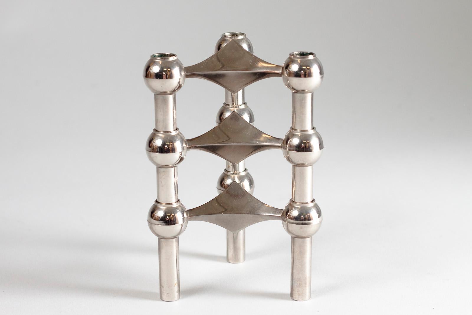 Modular set of candleholder designed by Werner Stoff in the 1960s for STOFF Nagel, Denmark.