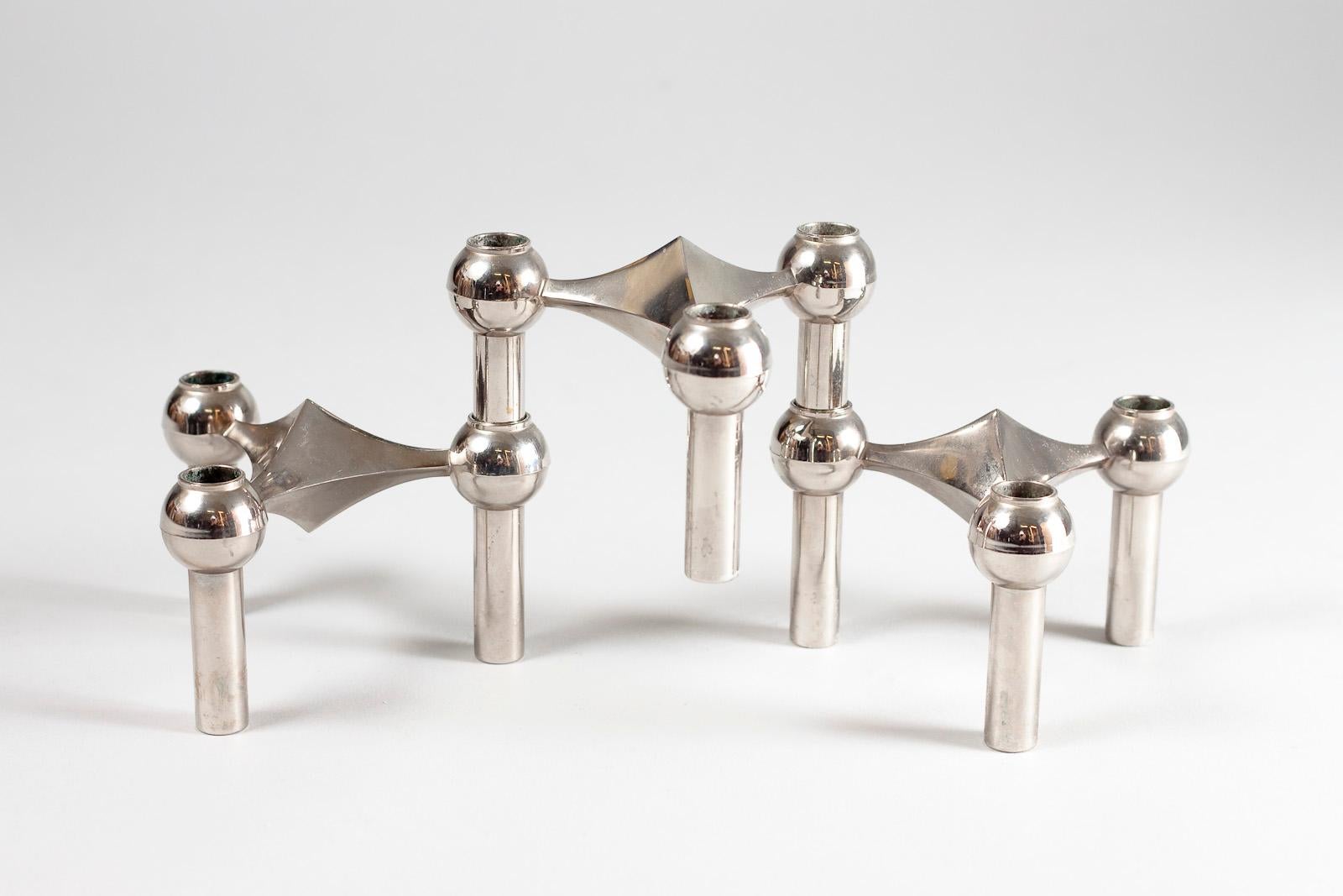 Mid-Century Modern 1960s STOFF Nagel Modular Candleholders by Werner Stoff, Denmark For Sale
