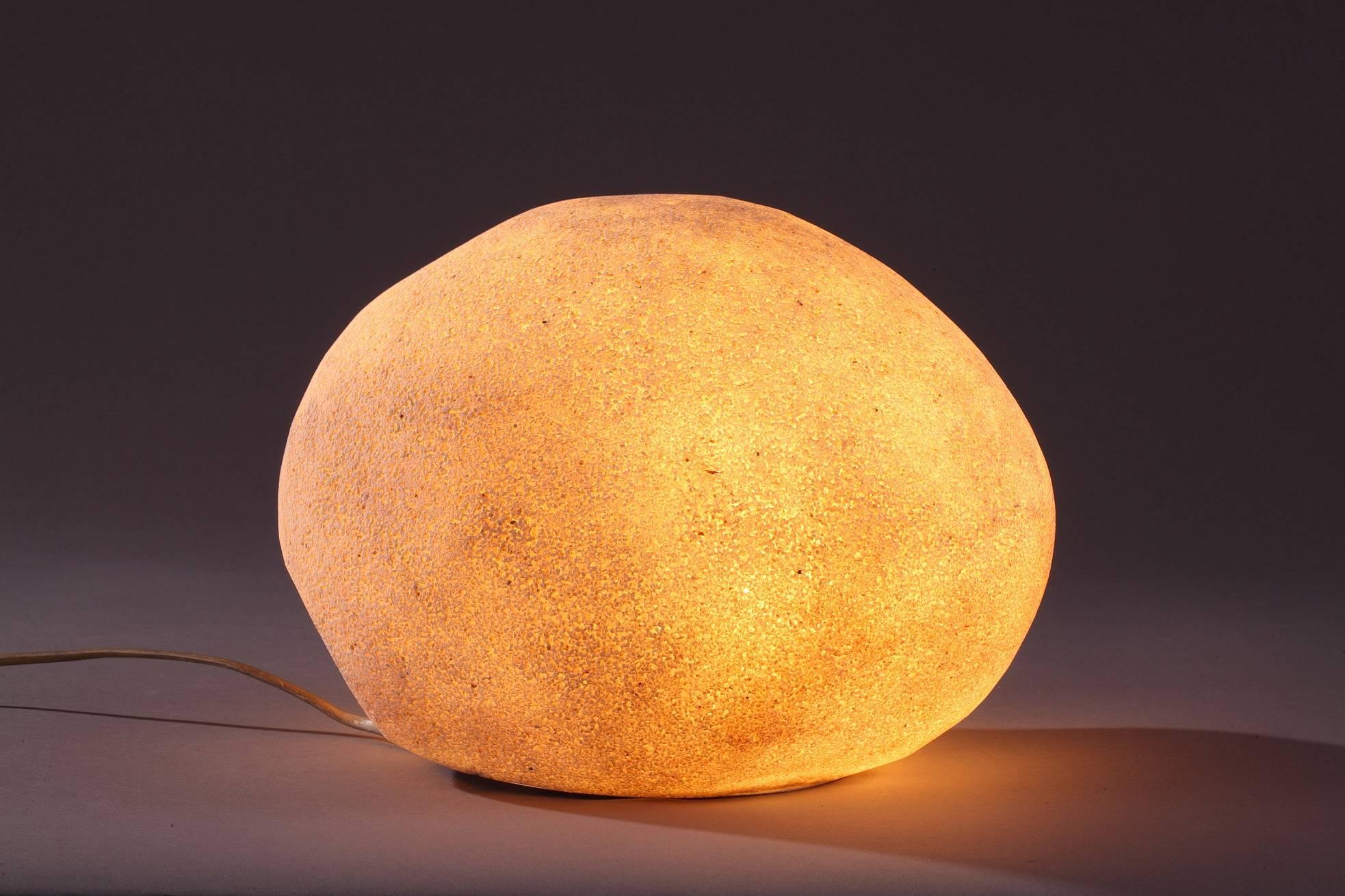 French 1960s Stone Lamp Dora by André Cazenave for Atelier A