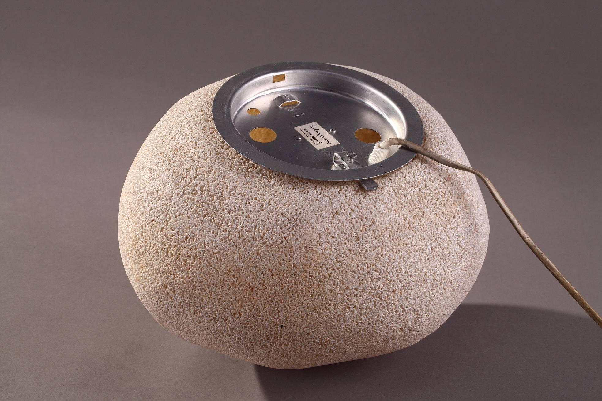 1960s Stone Lamp Dora by André Cazenave for Atelier A 1