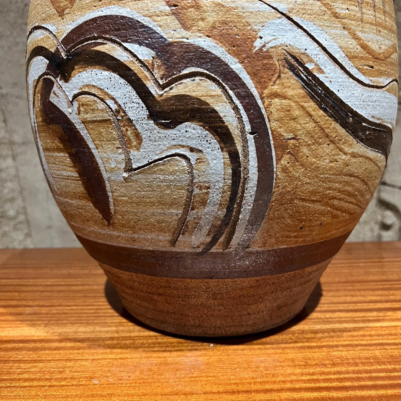 1960s Stoneware Art Pottery Round Table Lamp For Sale 3