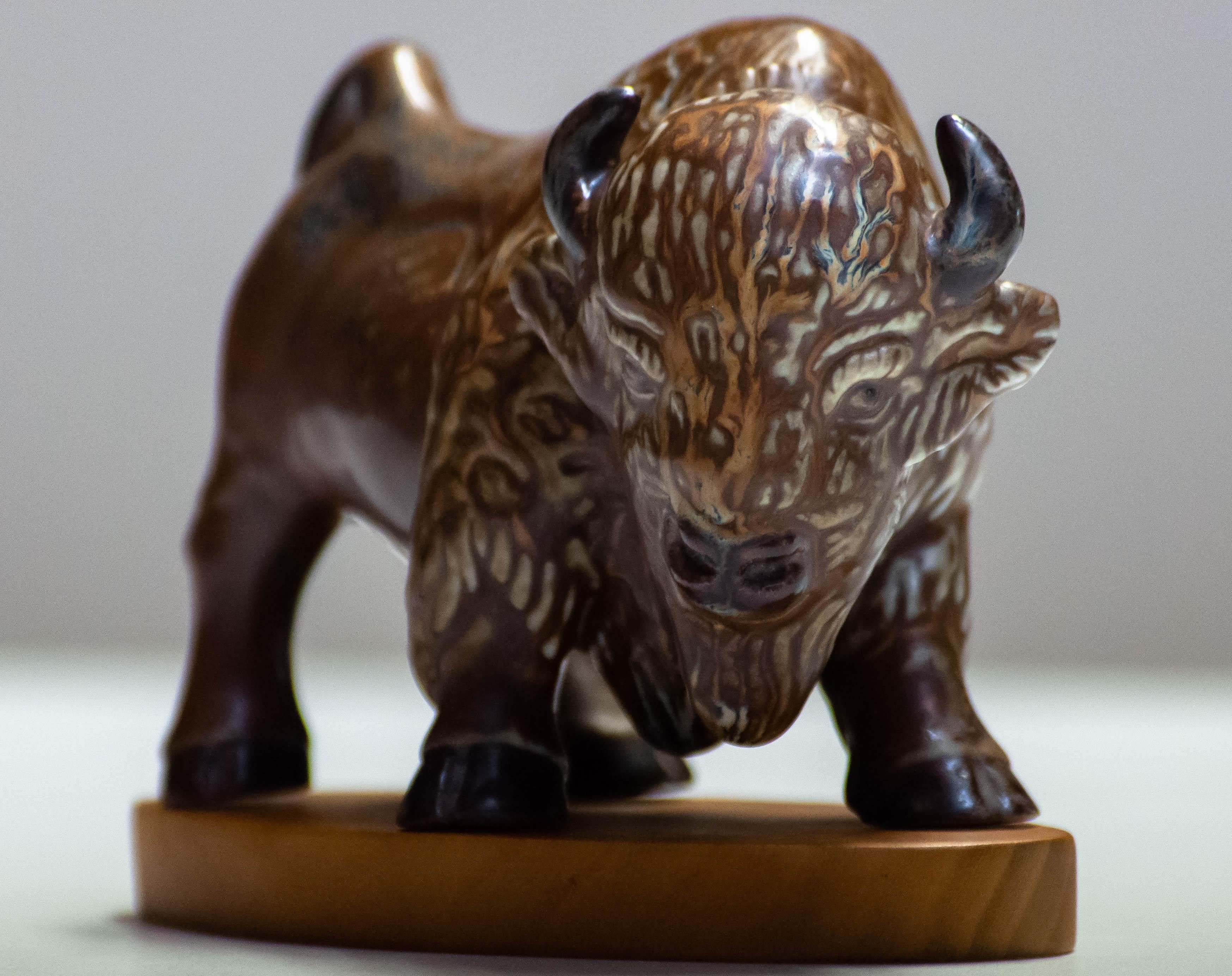 1960s Stoneware / Chamotte Brown Brutalist Bull By Gunnar Nylund For Rörstrand  For Sale 2