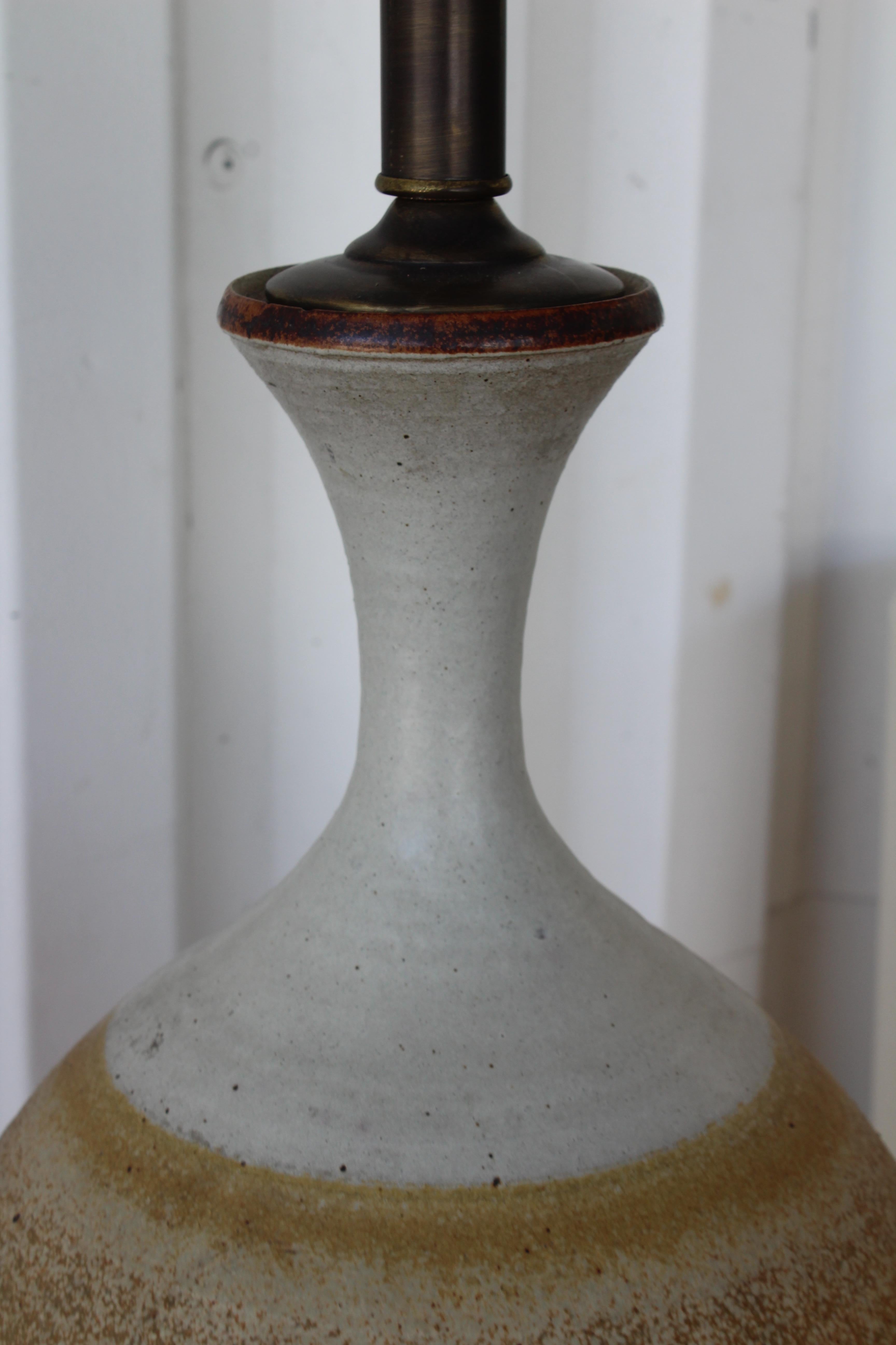 1960s Stoneware Pottery Lamp 5