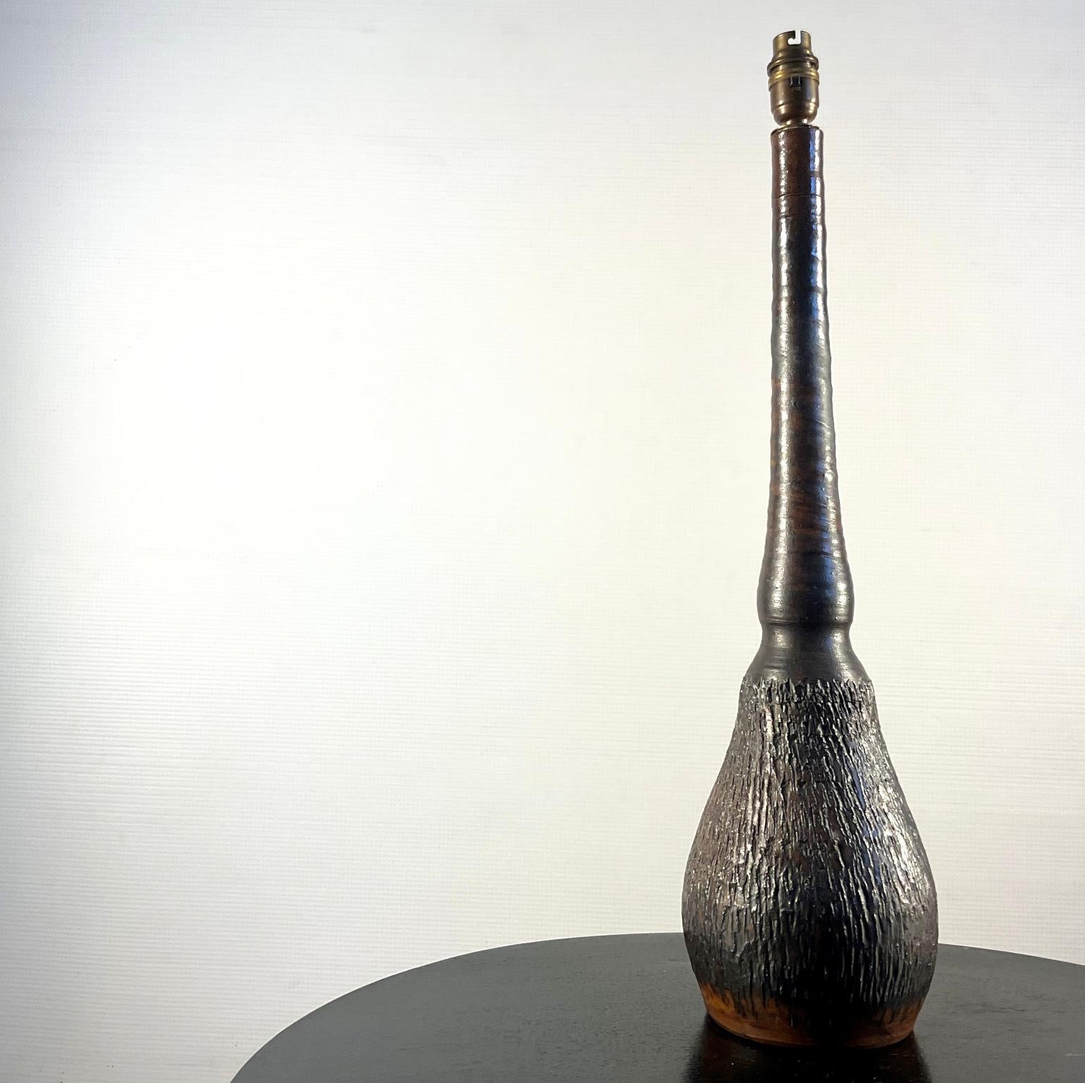 1960er Jahre Steingut-Tischlampe aus der Region La Puisaye Frankreich im Angebot 4