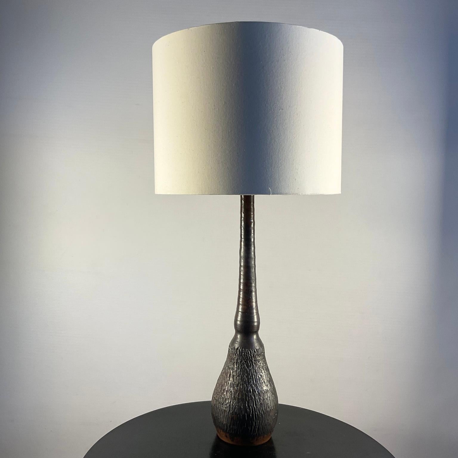 1960s stoneware table lamp from the French region of 
