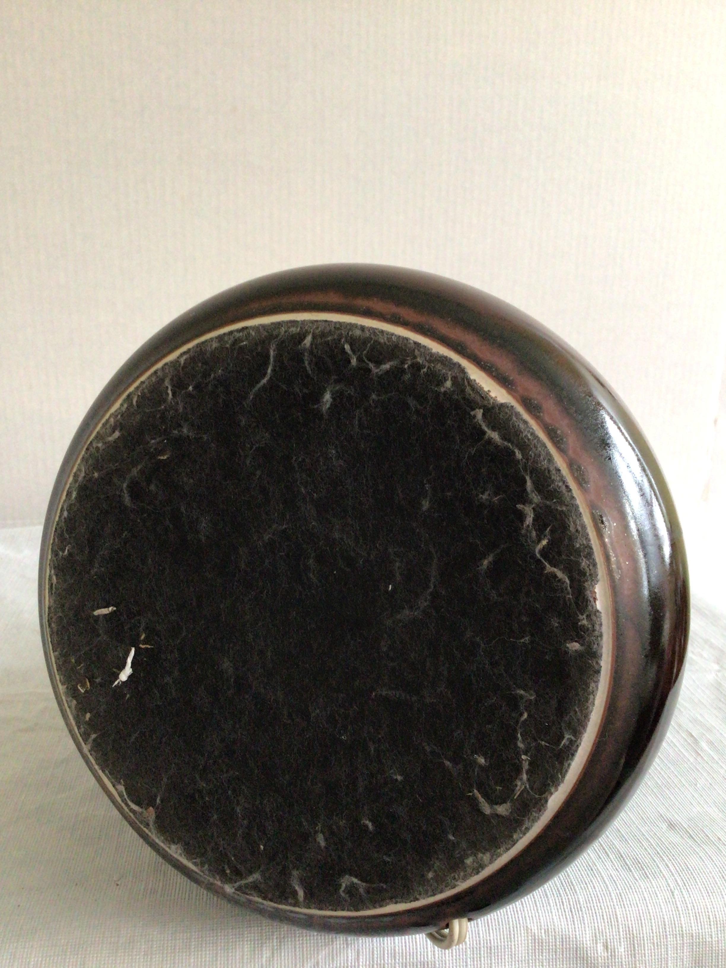 Lampe de table en grès des années 1960 en deux tons de Brown en vente 3