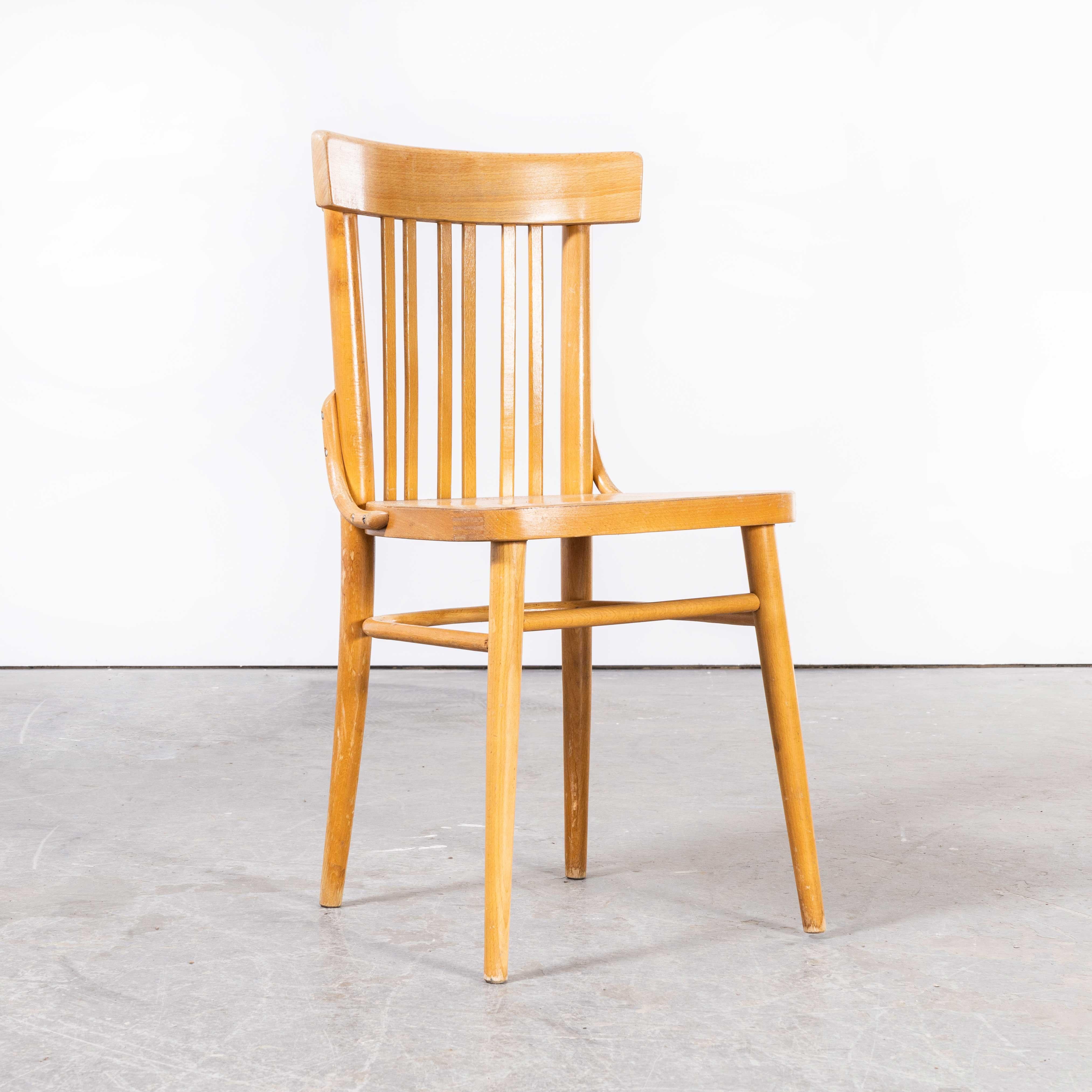 1960’s Straight Back Bentwood Dining Chair by Ton, Set of Eight In Good Condition For Sale In Hook, Hampshire
