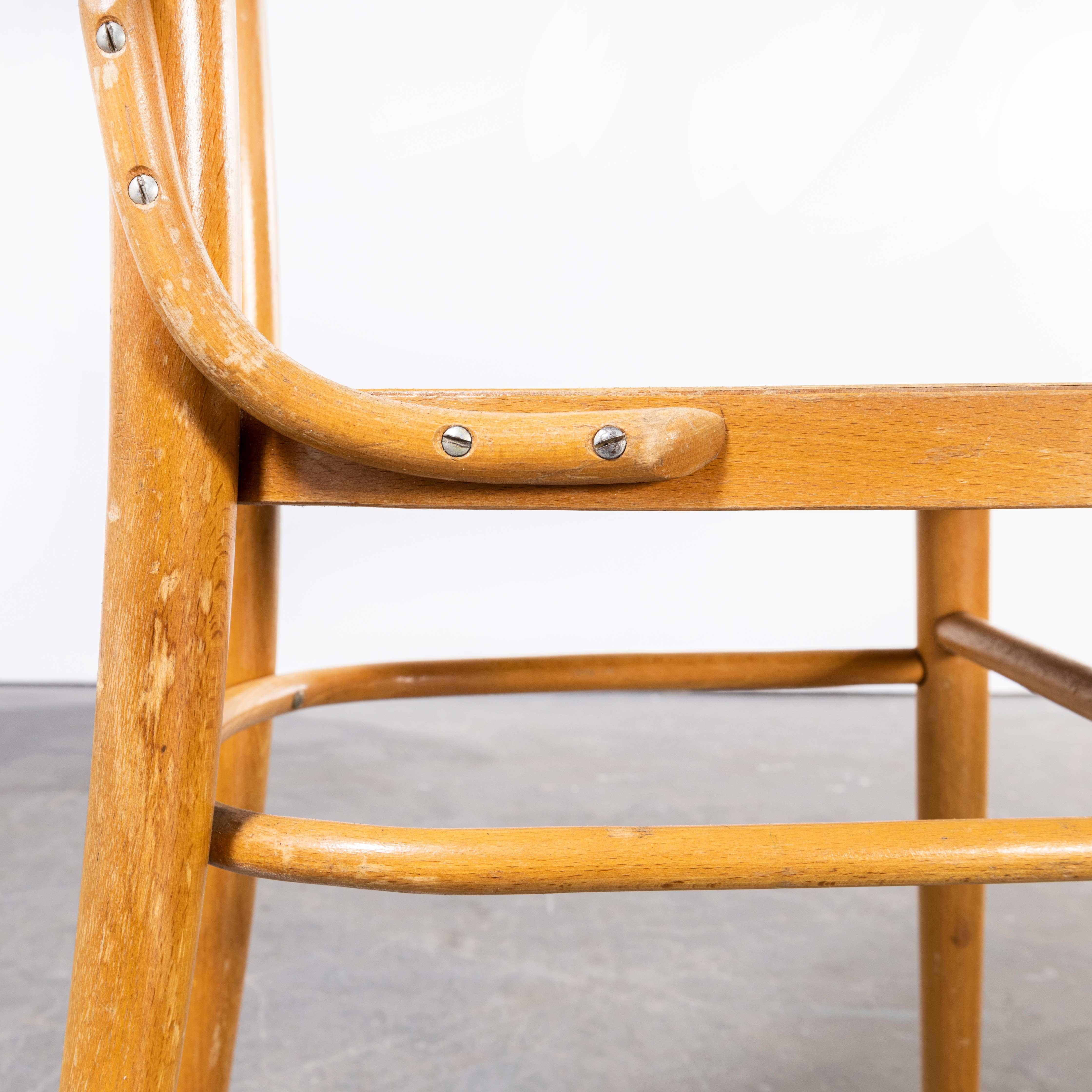 Mid-20th Century 1960’s Straight Back Bentwood Dining Chair by Ton, Set of Eight For Sale