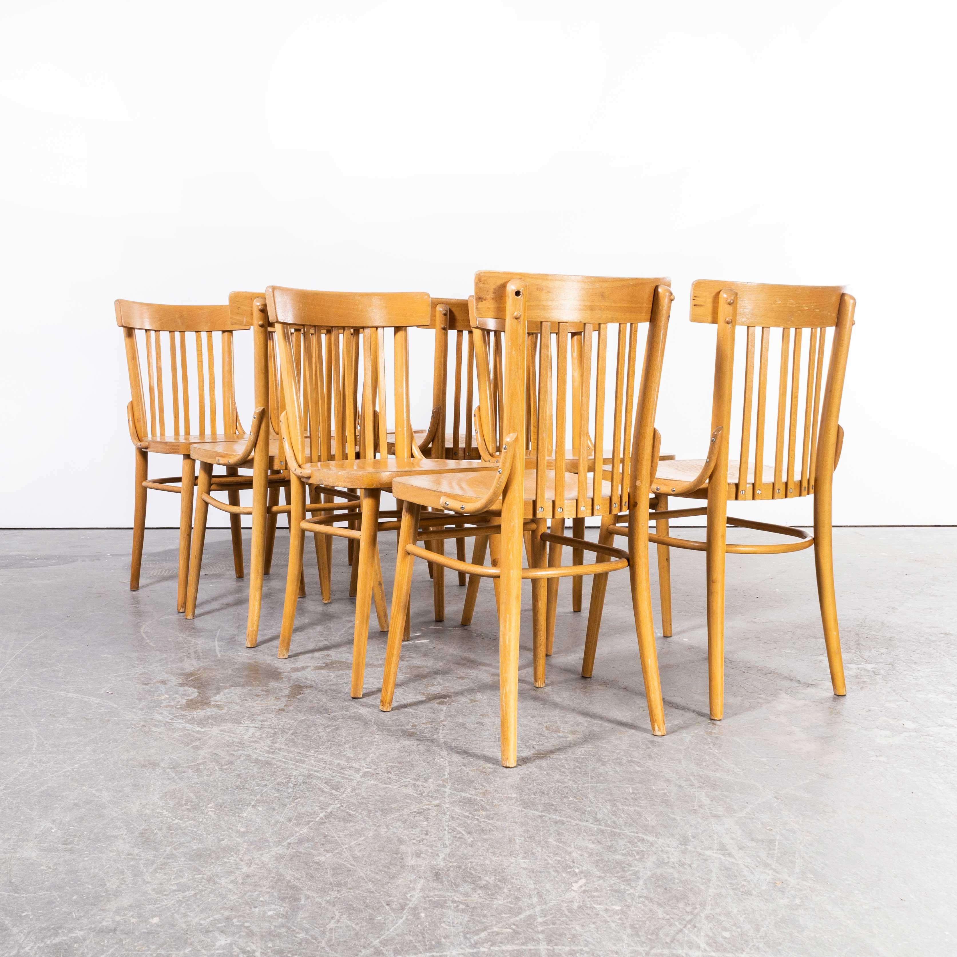 1960’s Straight Back Bentwood Dining Chair by Ton, Set of Eight For Sale 1