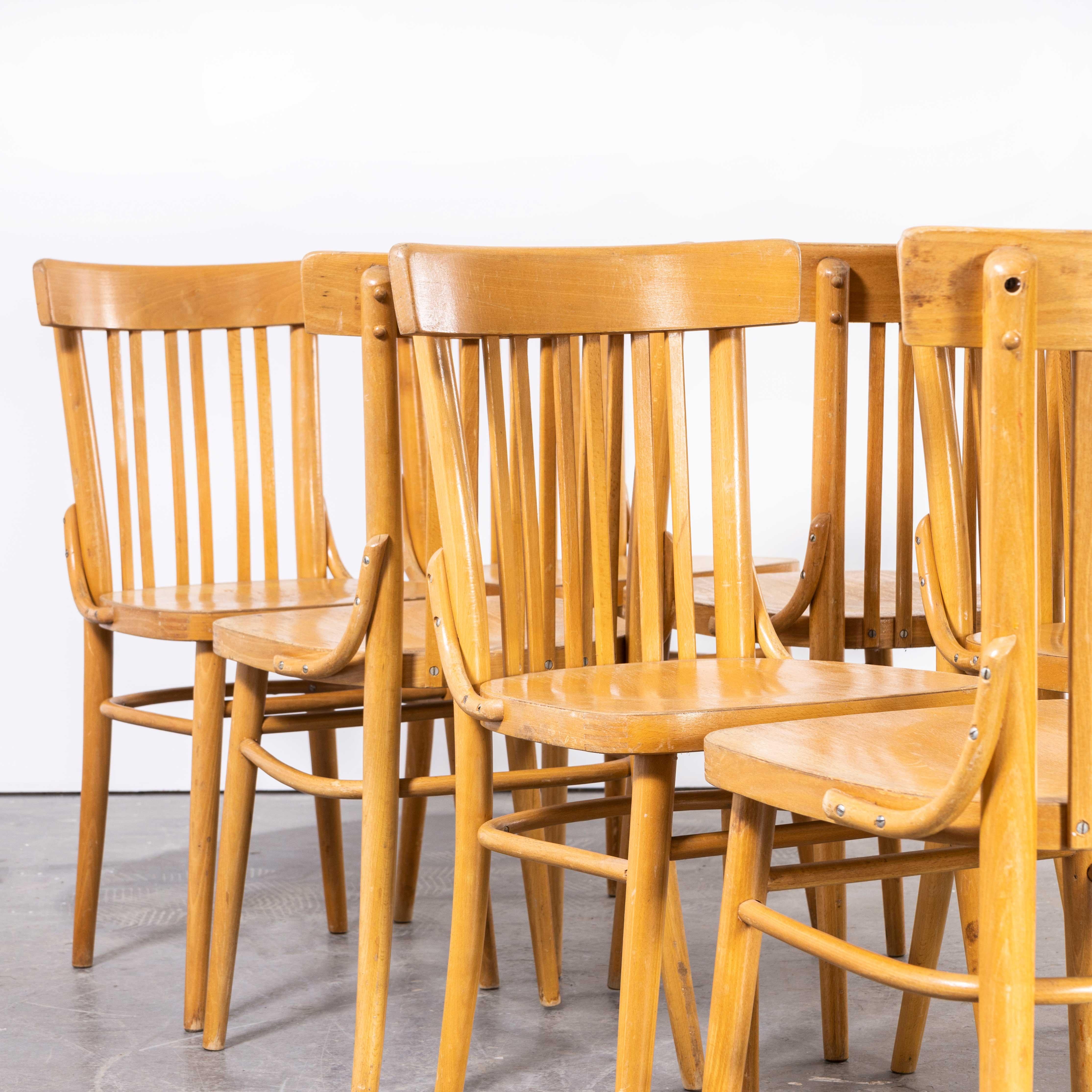 1960’s Straight Back Bentwood Dining Chair by Ton, Set of Eight For Sale 2